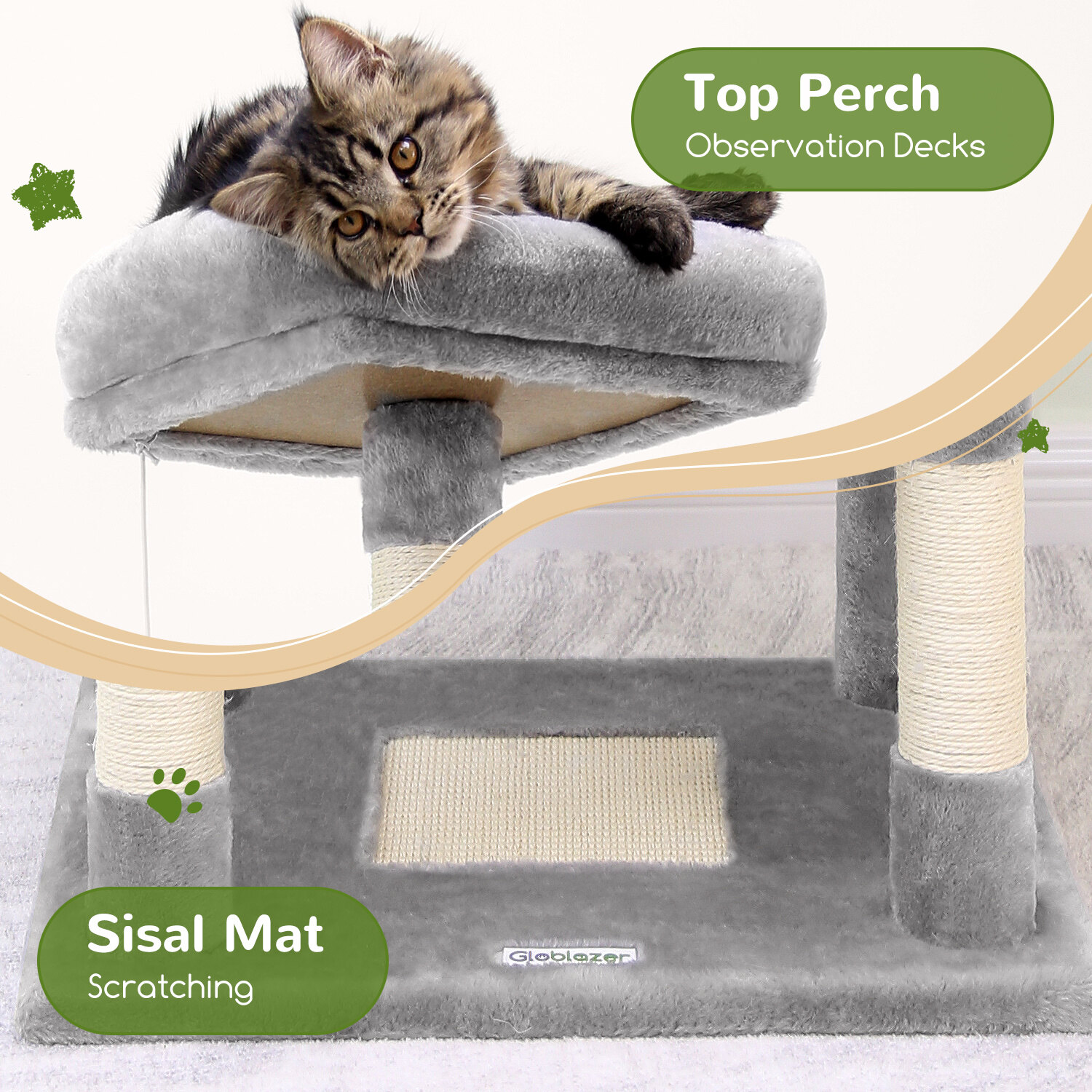 globlazer-f70-f-series-arbre-chat-gris-clair-177-cm-grand image 6