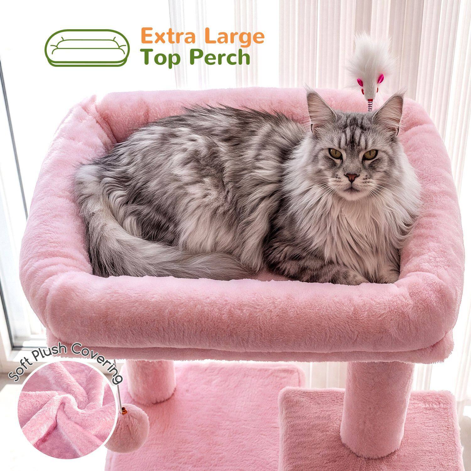globlazer-f-series-fc50-arbre-chat-rose-50-pouces-grands-chats image 4