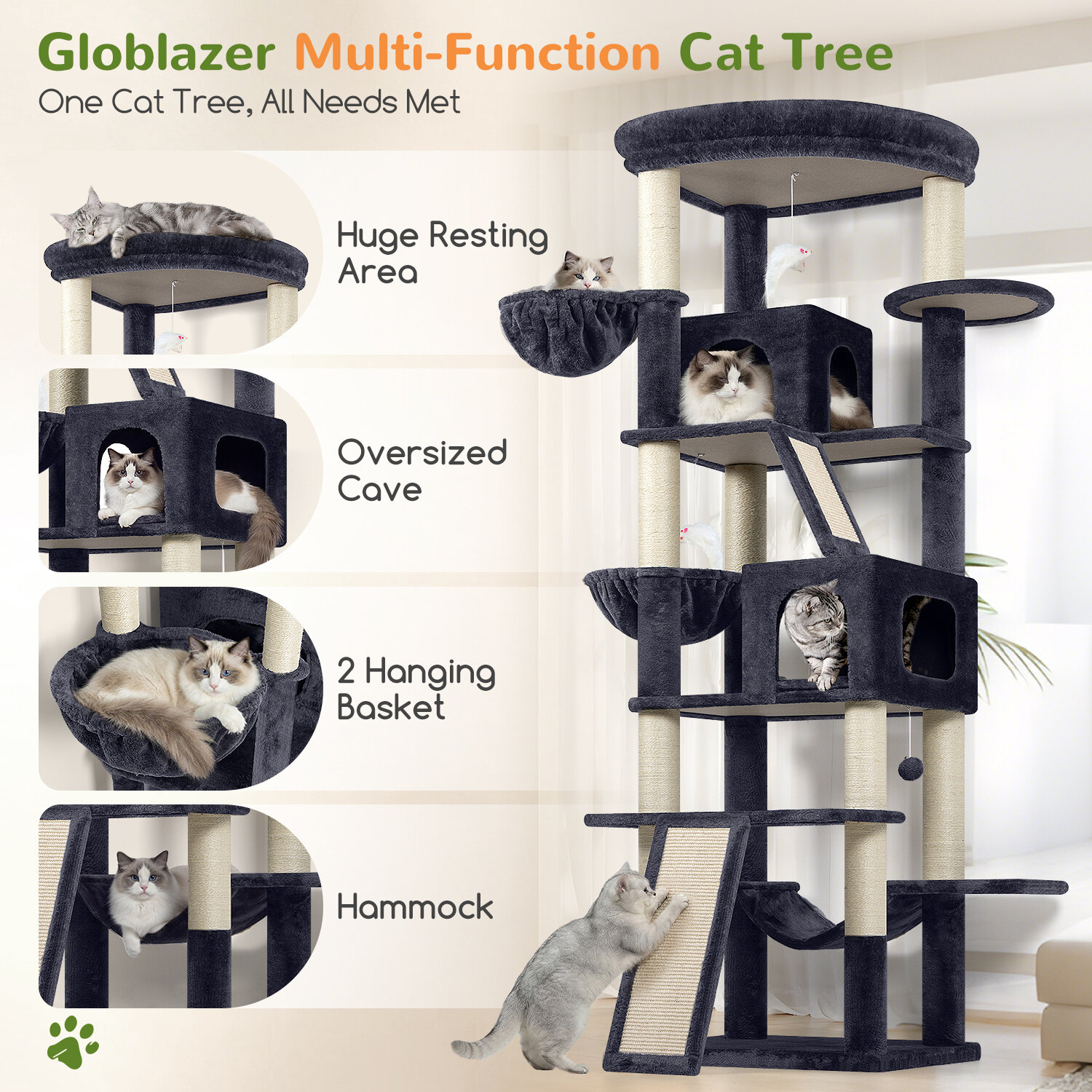 globlazer-s81f-arbre-chat-gris-fonc-206-cm-xl image 4