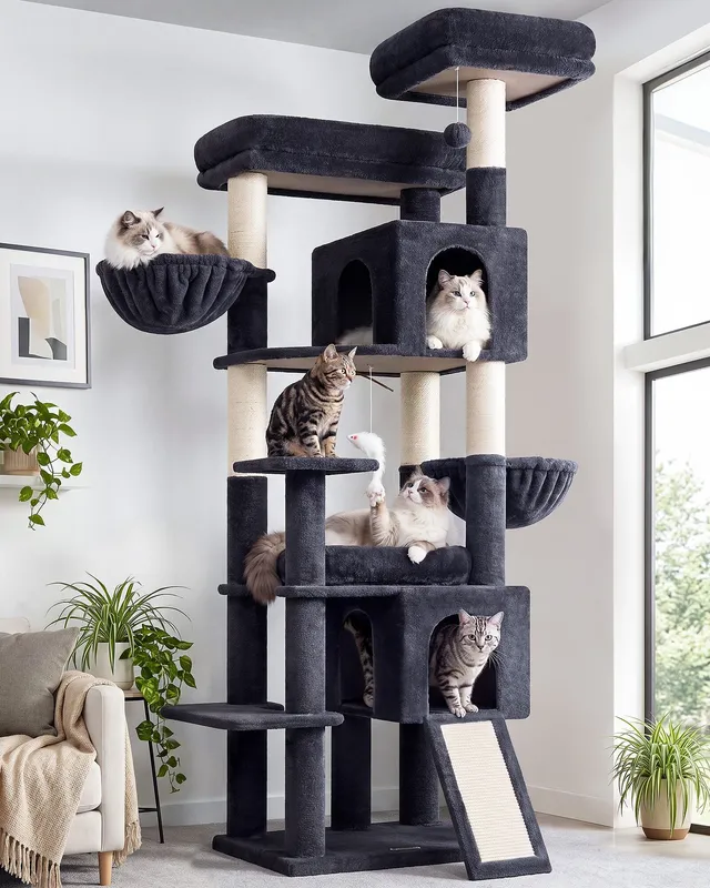 globlazer-f75c-arbre-chat-190-cm-gris-fonc-tour image 1