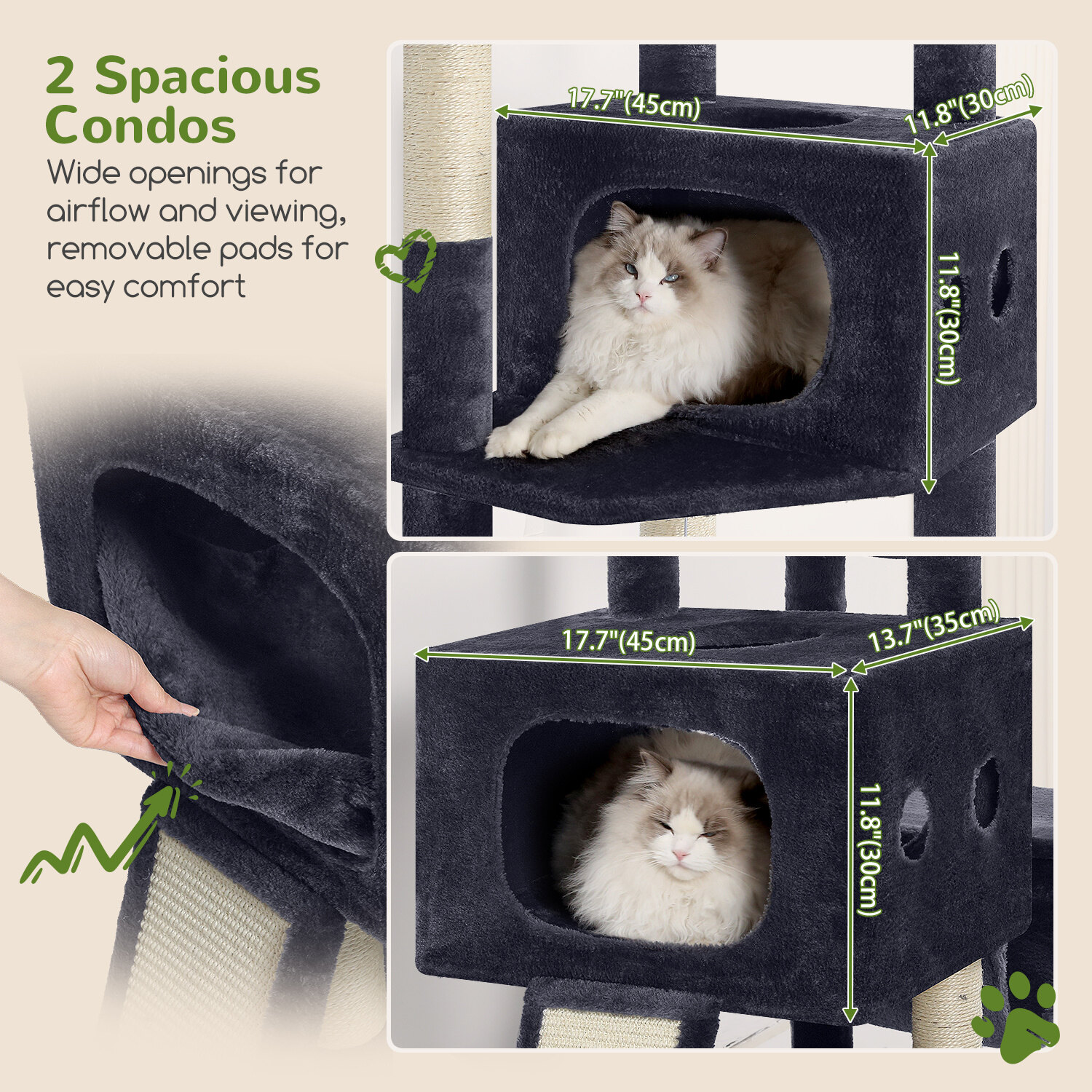 globlazer-s-series-s83g-arbre-chat-grand-gris-fonc-211-cm image 3