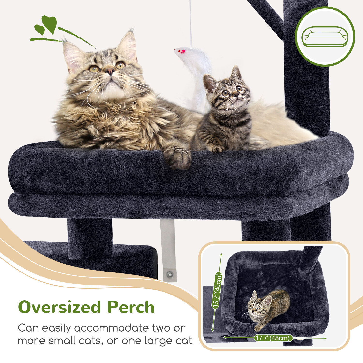 globlazer-f32-arbre-chat-gris-fonc-32-pouces-compact image 5