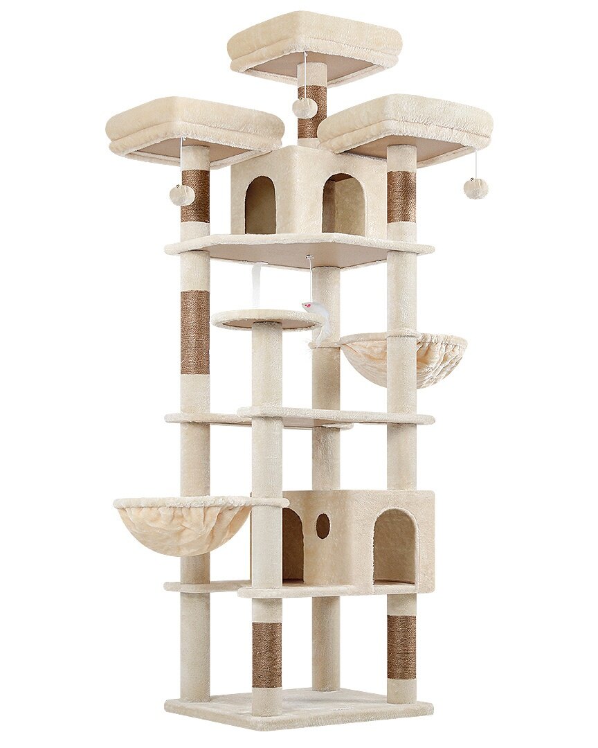 globlazer-f82-arbre-chat-208-cm-beige-grand-chat image 2