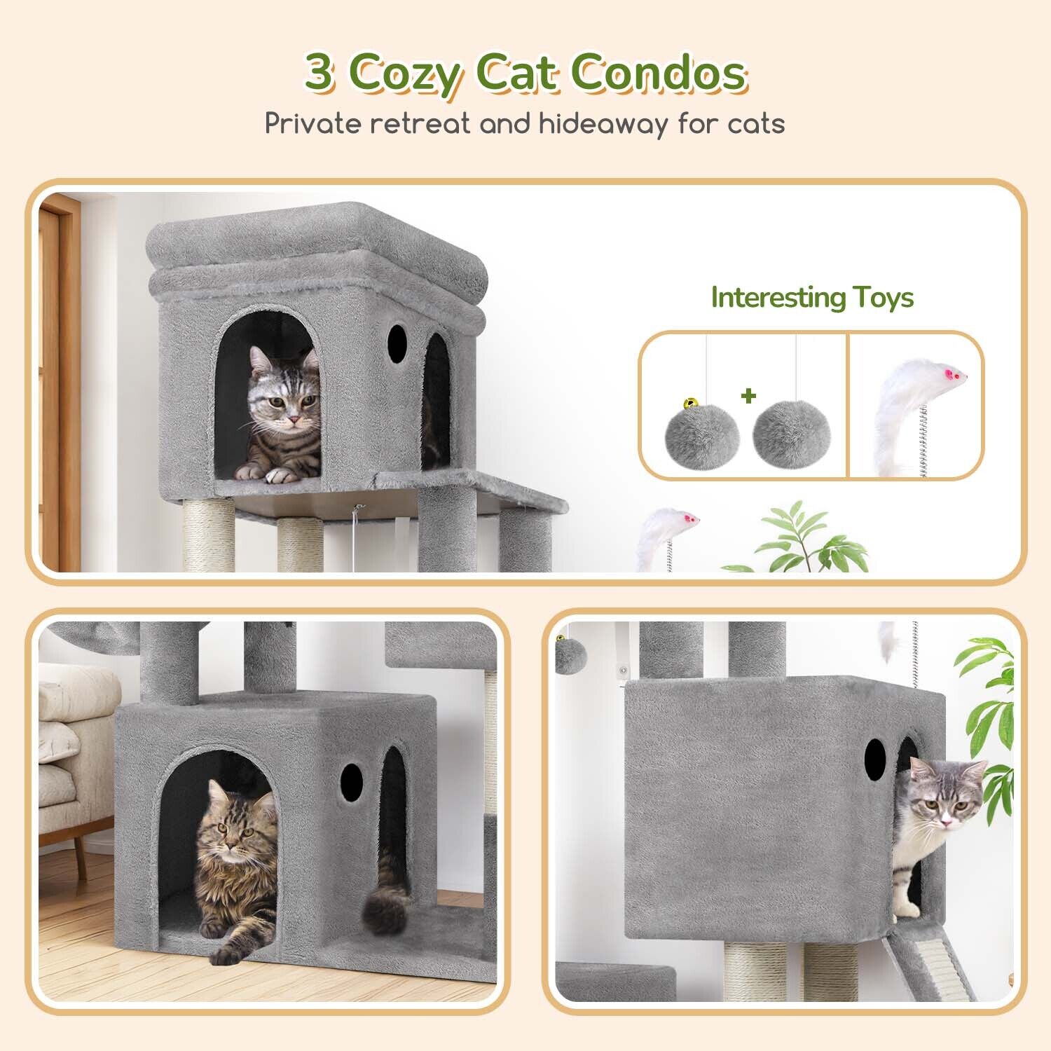 globlazer-f-series-f52b-arbre-chat-gris-clair-52-pouces-niche image 4