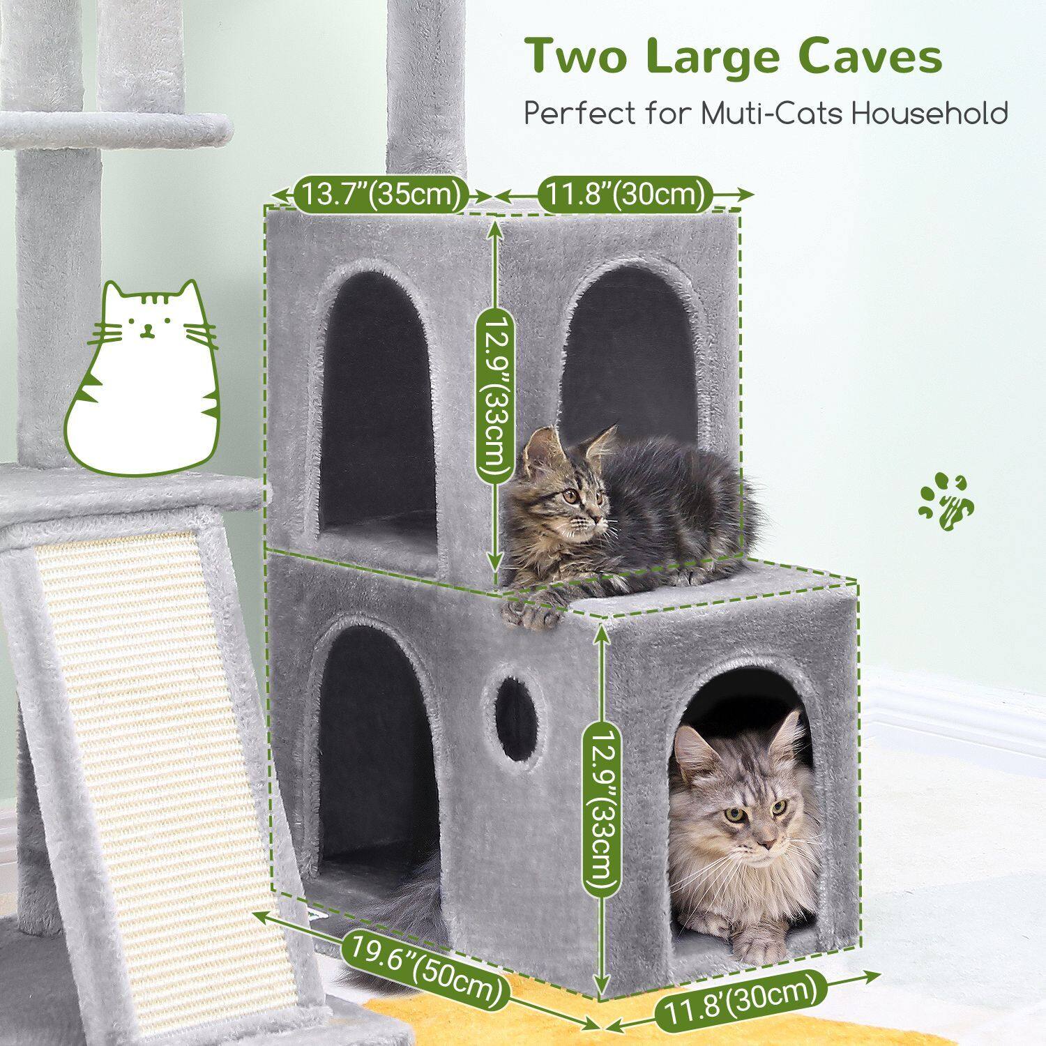 globlazer-f50-arbre-chat-gris-clair-127-cm-compact image 7