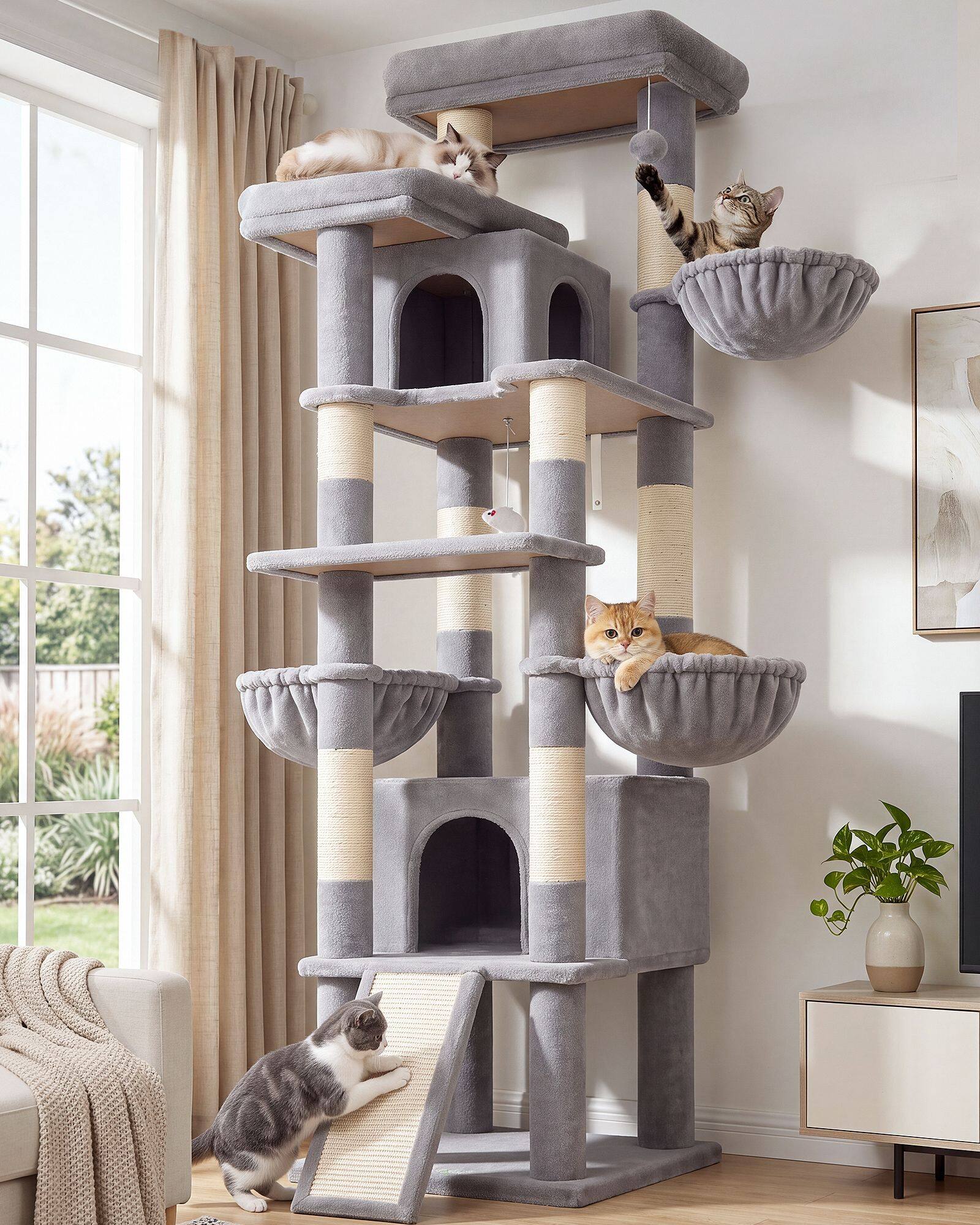 globlazer-f80j-arbre-chat-gris-clair-203-cm-xxl image 1