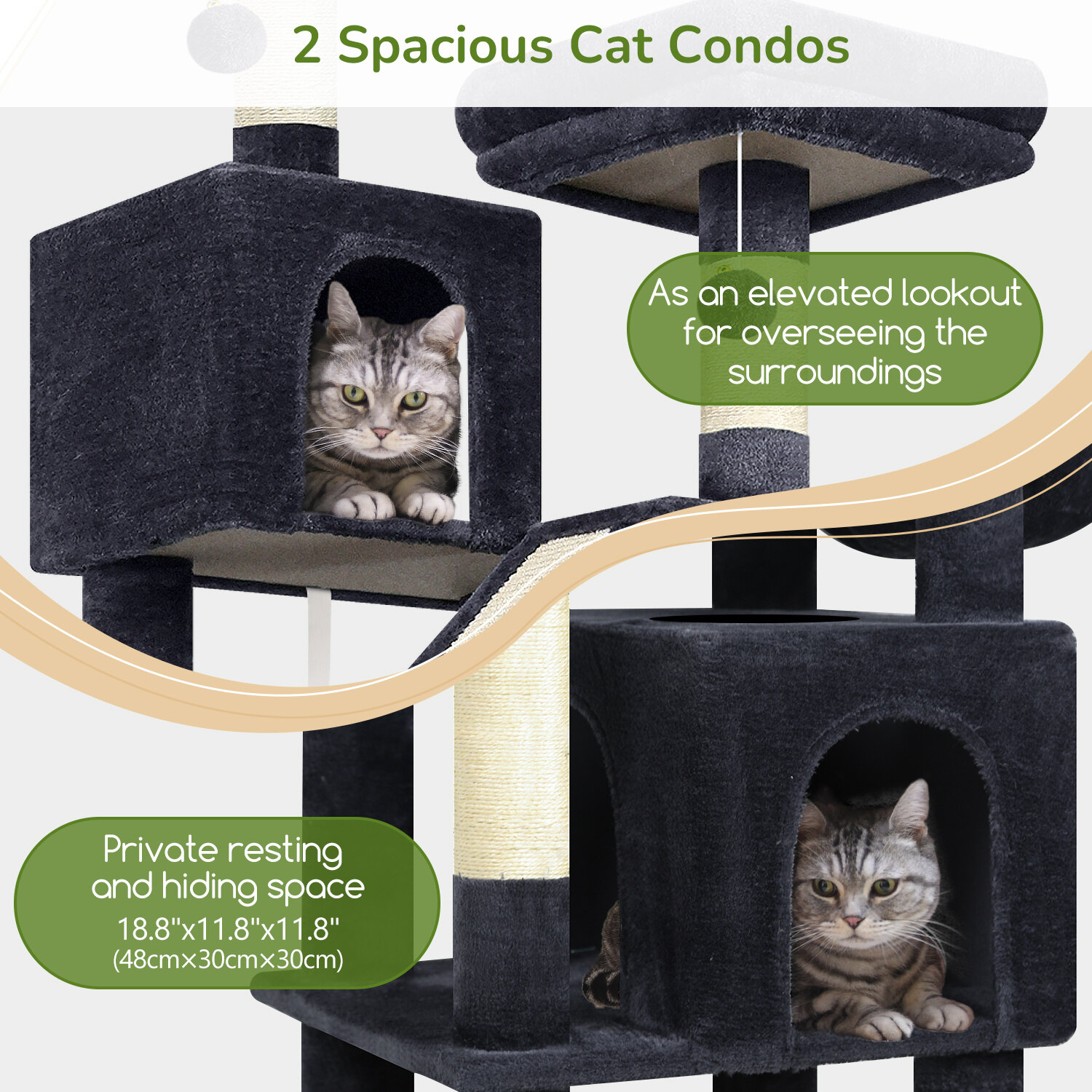 globlazer-f-series-f74d-arbre-chat-gris-fonc-74-pouces image 4