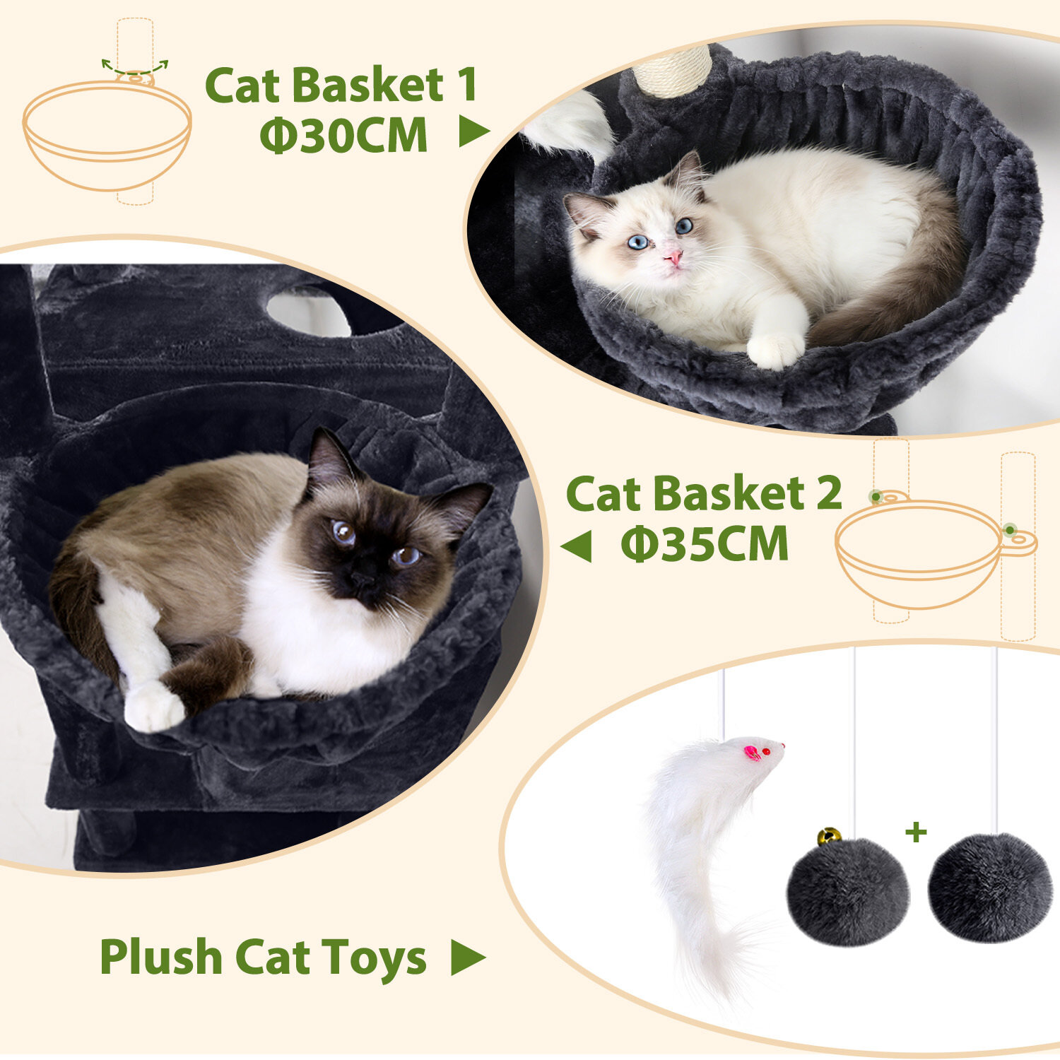 globlazer-c-series-c80-arbre-chat-gris-fonc-80-pouces image 7