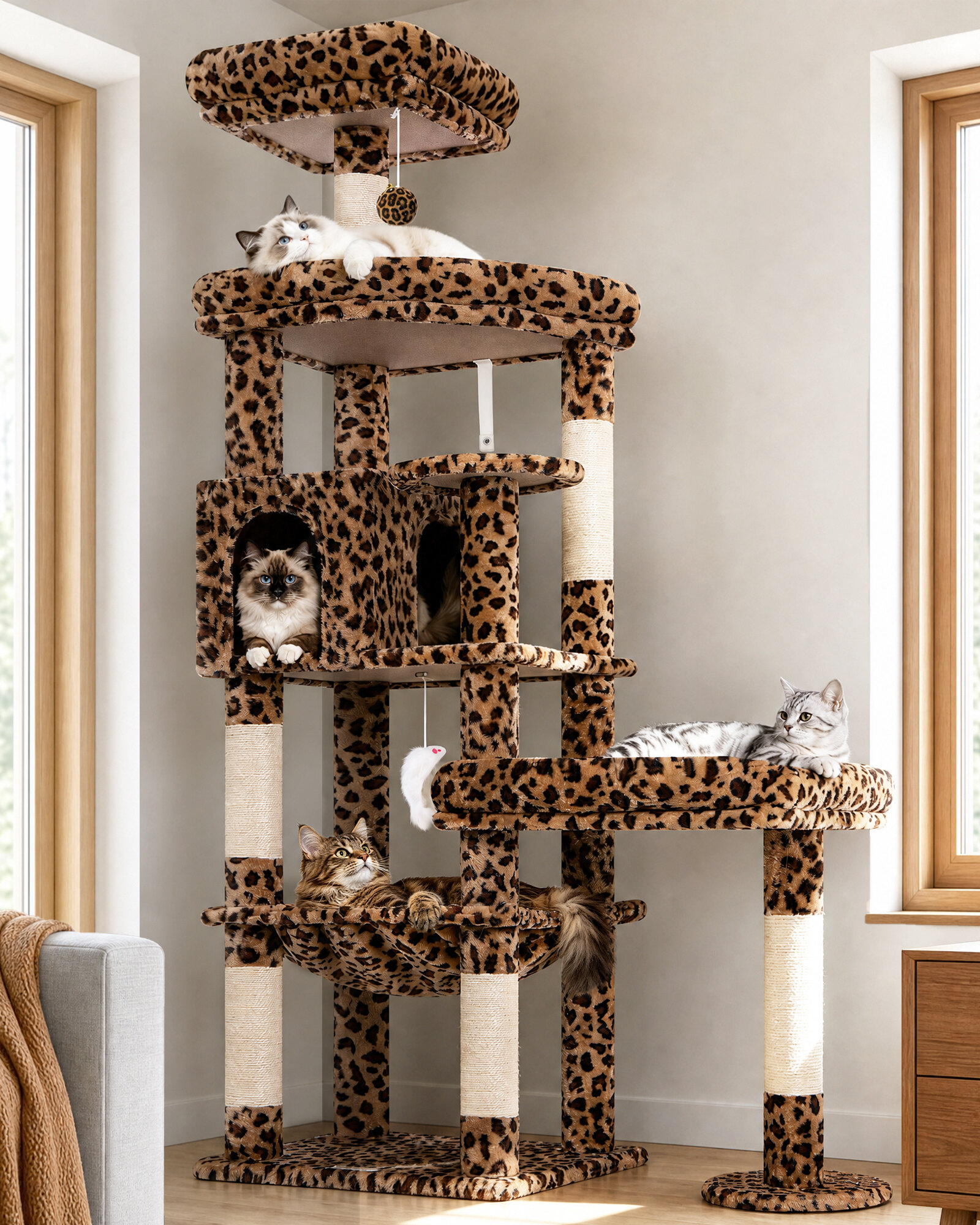 globlazer-s-series-s65-arbre-chat-l-opard-65-pouces-robuste image 1
