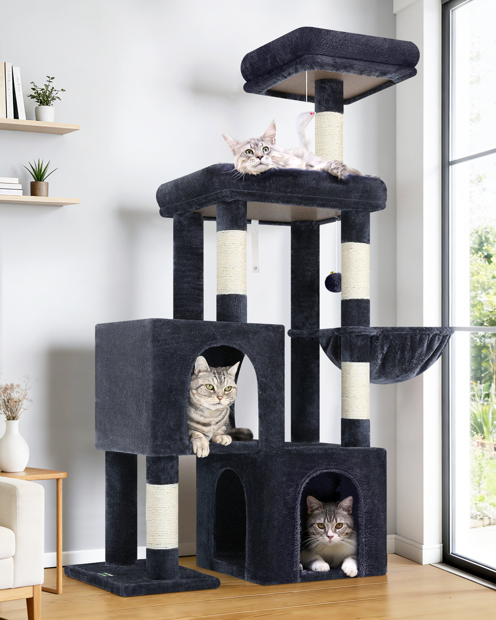 globlazer-s-series-s52-arbre-chat-gris-fonc-52-pouces-compact image 1