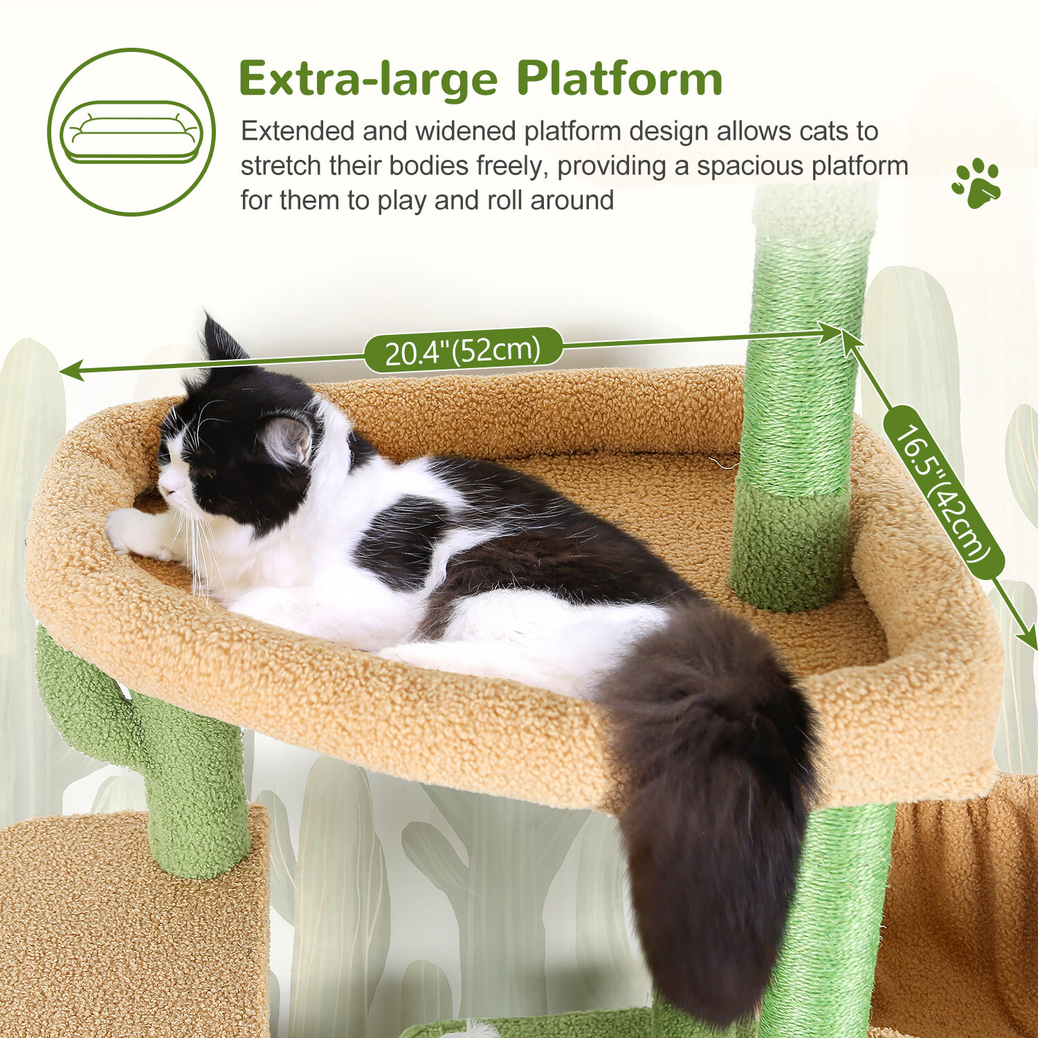 globlazer-s68-arbre-chat-68-pouces-vert-cactus-haut image 3