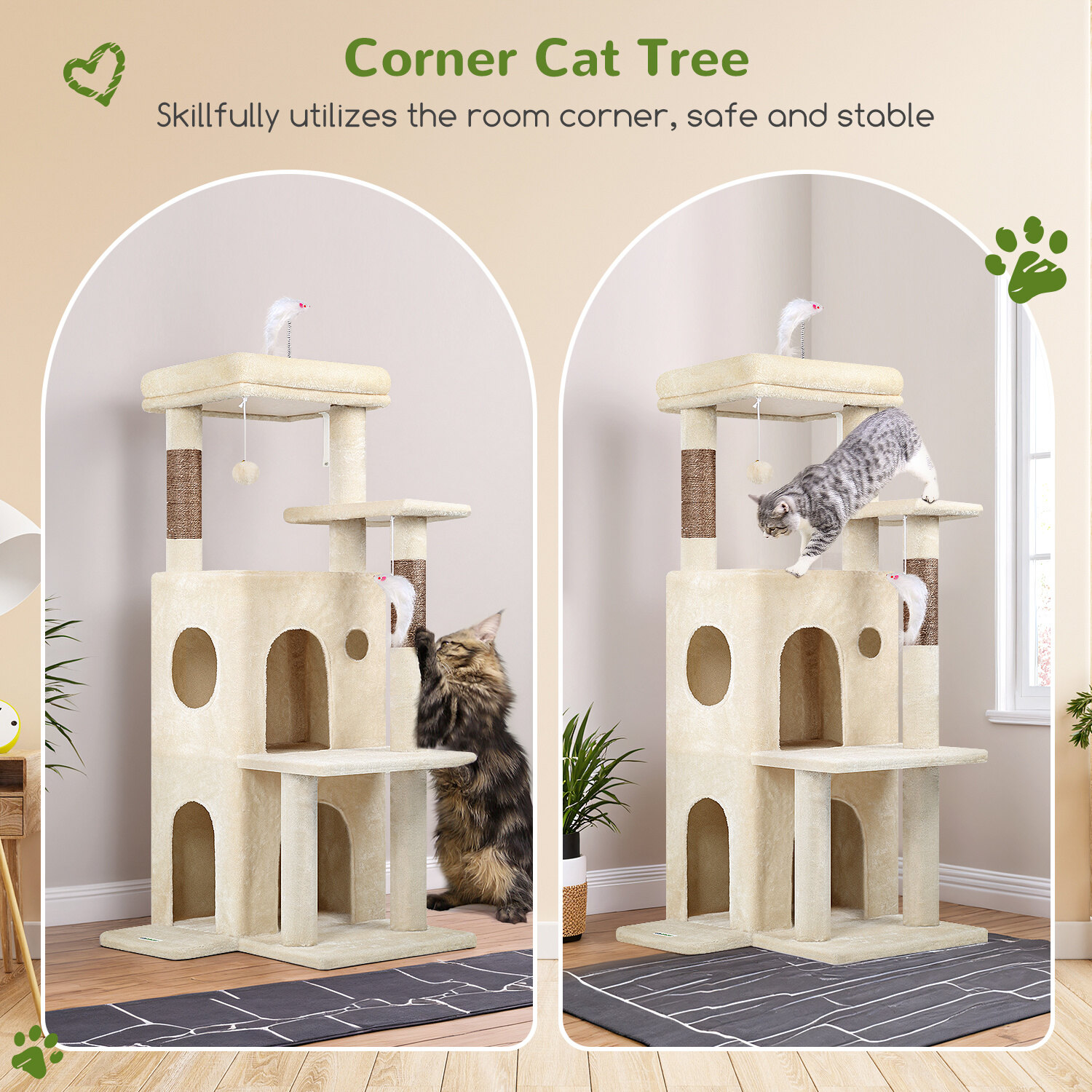globlazer-f-series-fc50-arbre-chat-beige-127-cm-grand image 3