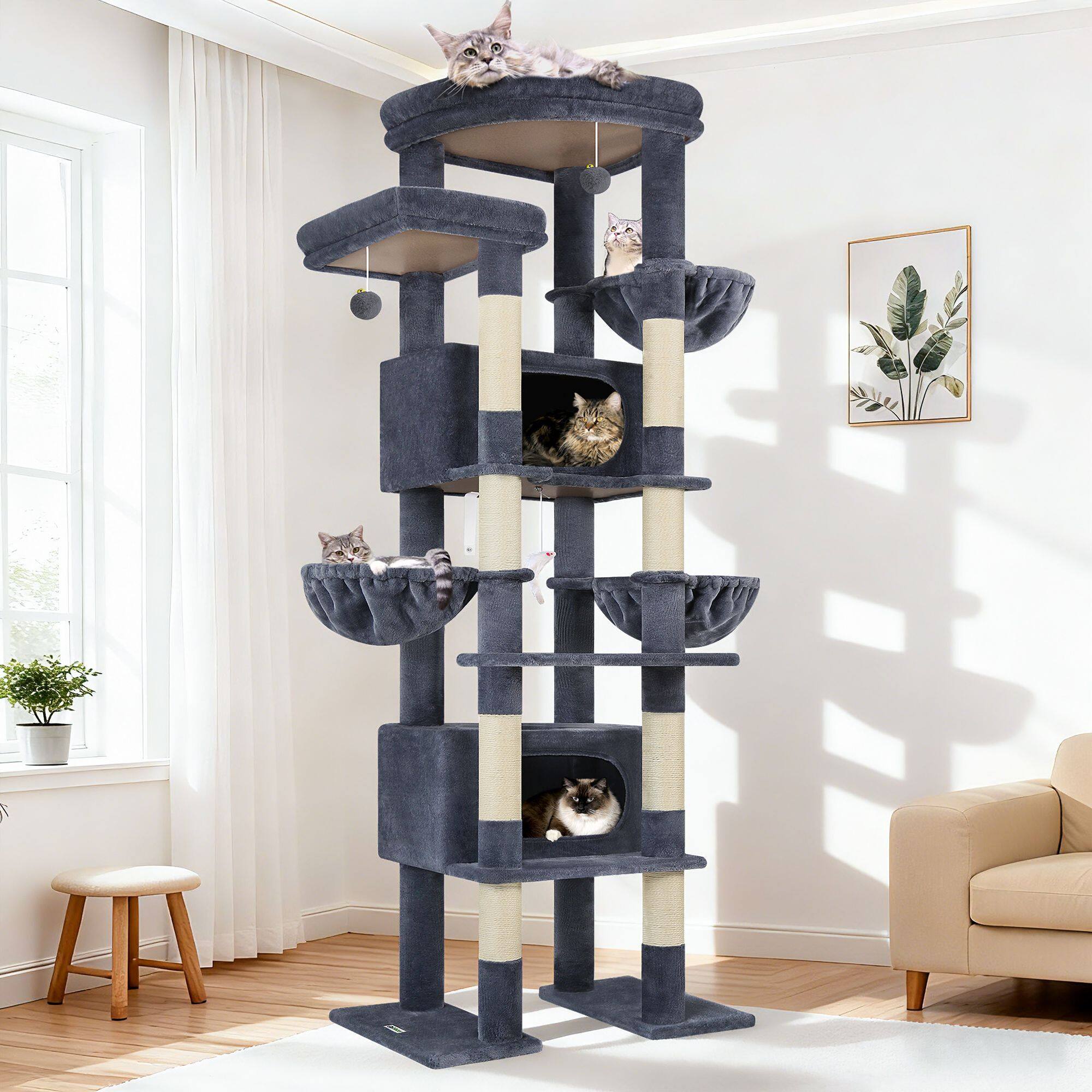 globlazer-f-series-f84-arbre-chat-gris-fonc-213-cm image 1