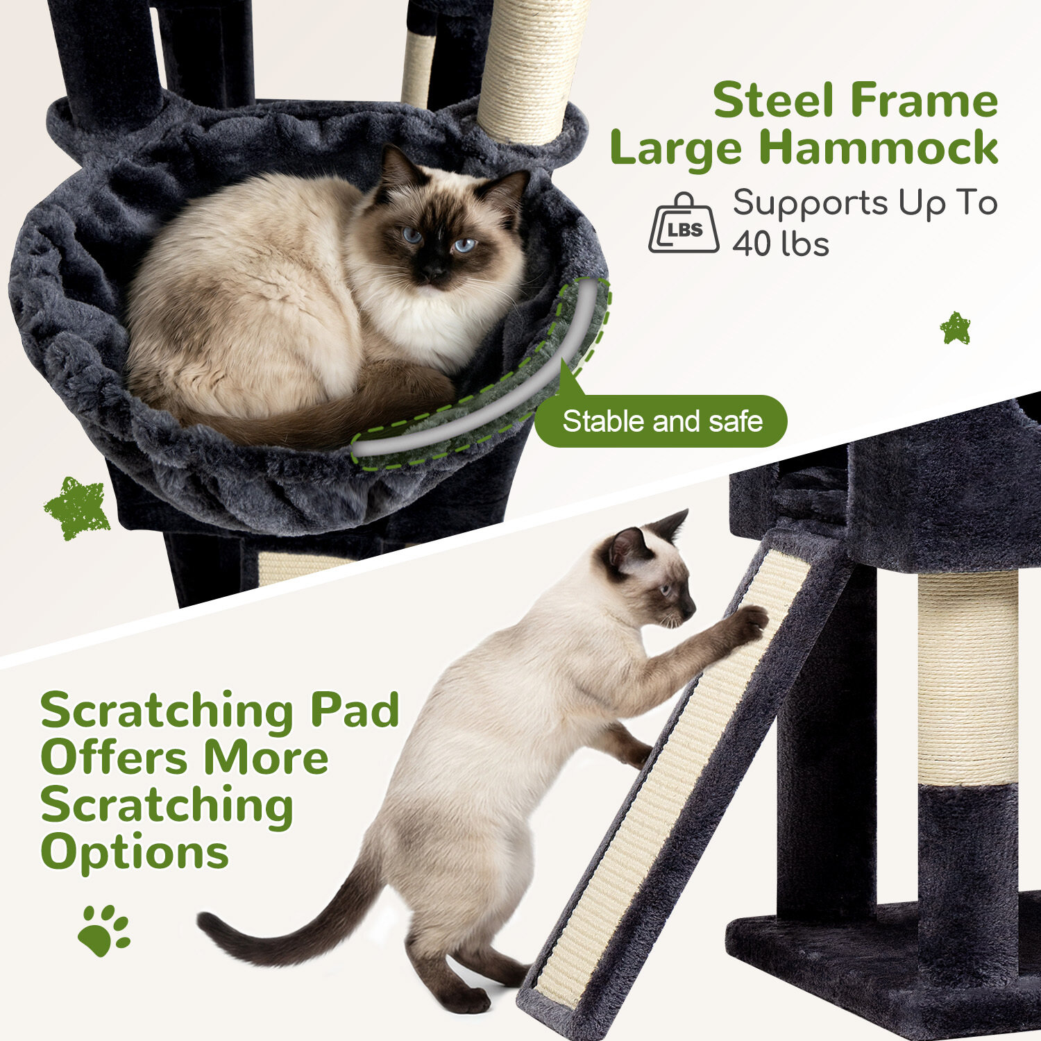 globlazer-s-series-s84d-arbre-chat-grand-gris-fonc-213-cm image 8