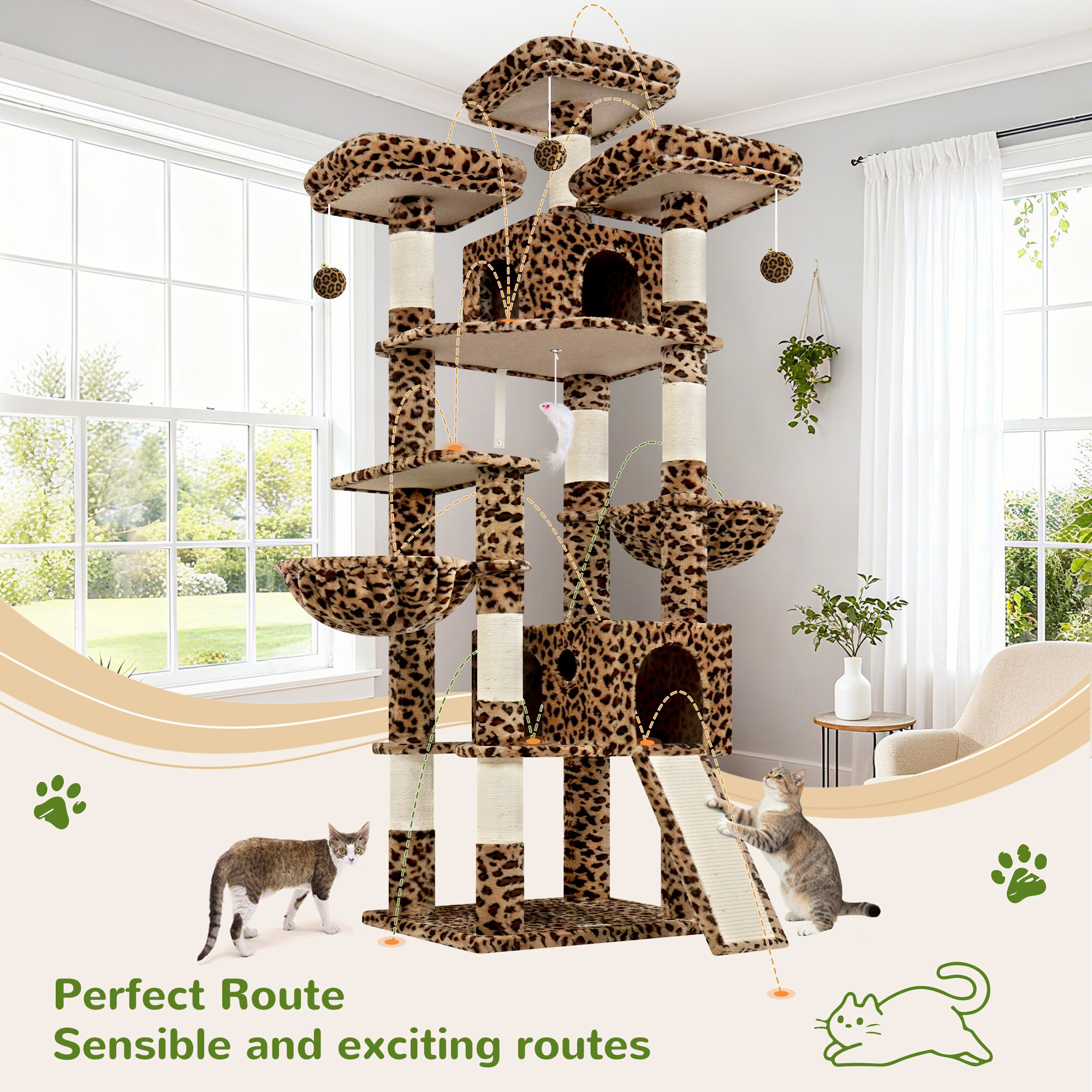 globlazer-f-series-f83d-arbre-chat-l-opard-83-pouces-xxl image 7