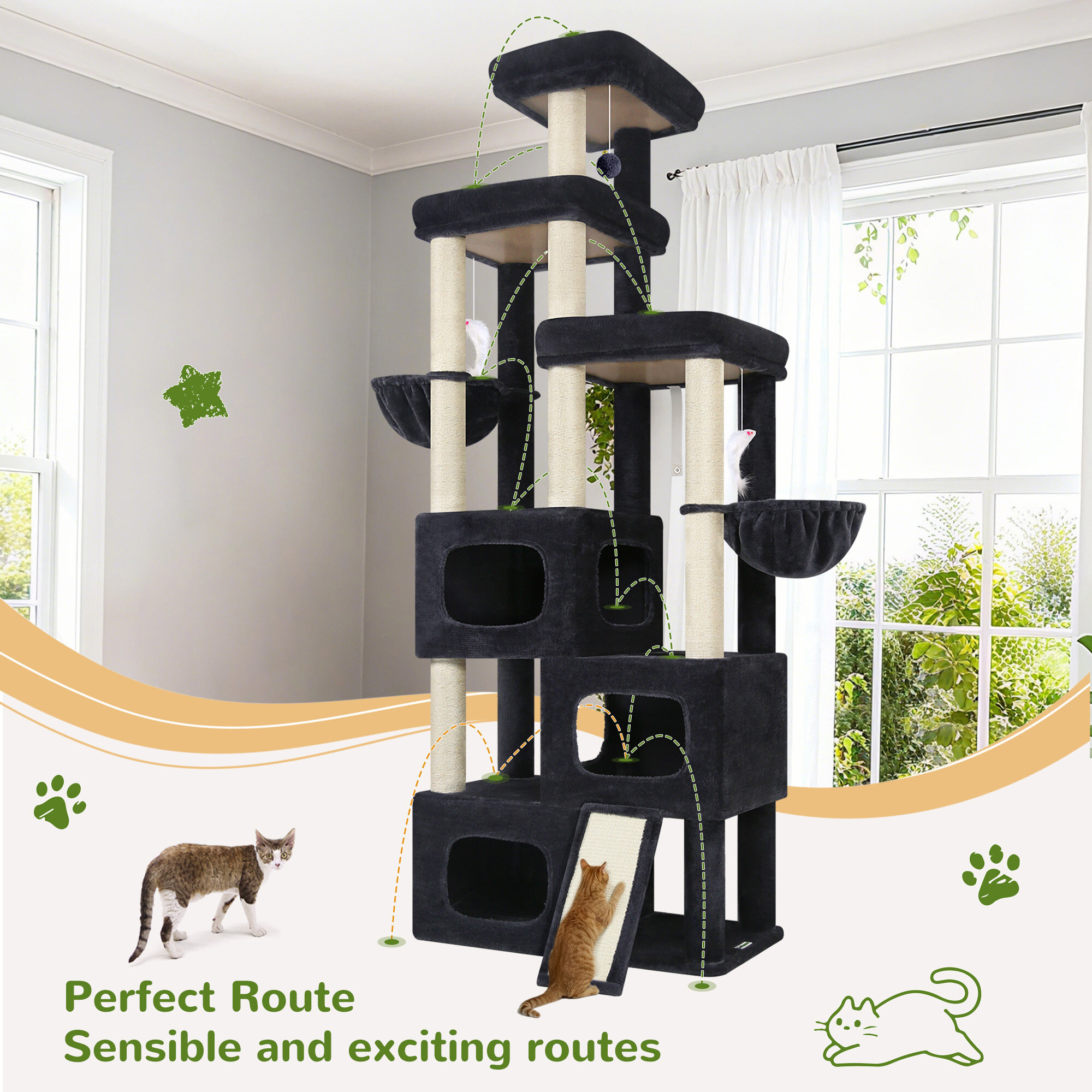 globlazer-s85-arbre-chat-grand-gris-fonc-215-cm image 4