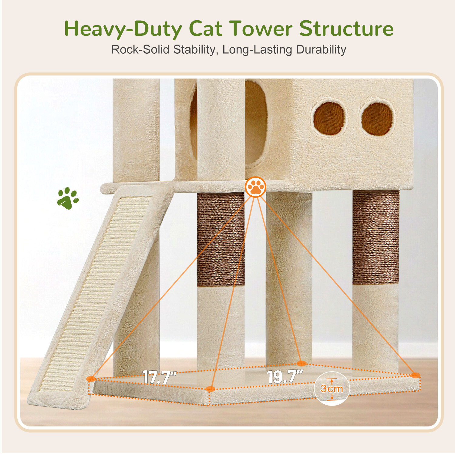 globlazer-s-series-s83f-arbre-chat-beige-83-pouces-robuste image 8