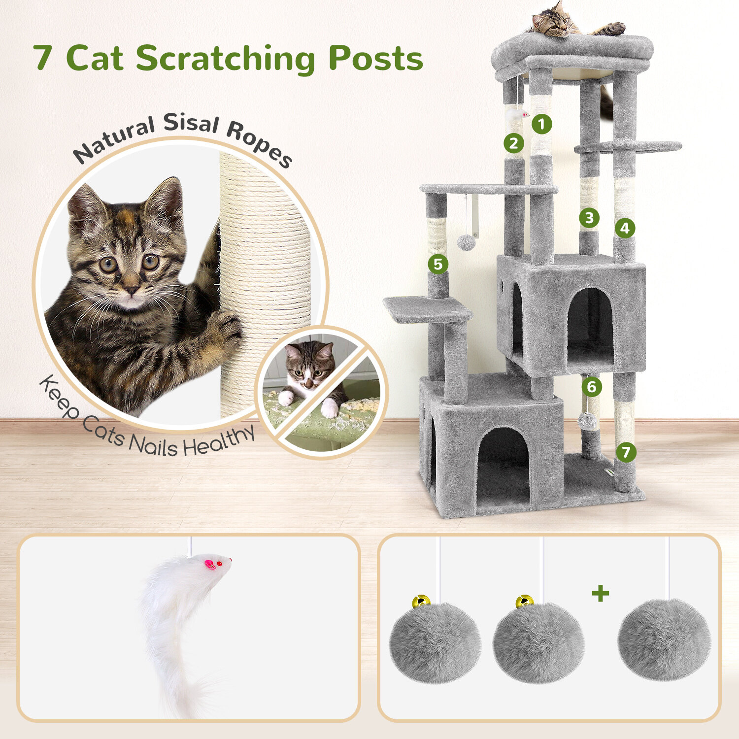 globlazer-f61-arbre-chat-61-pouces-gris-clair image 6