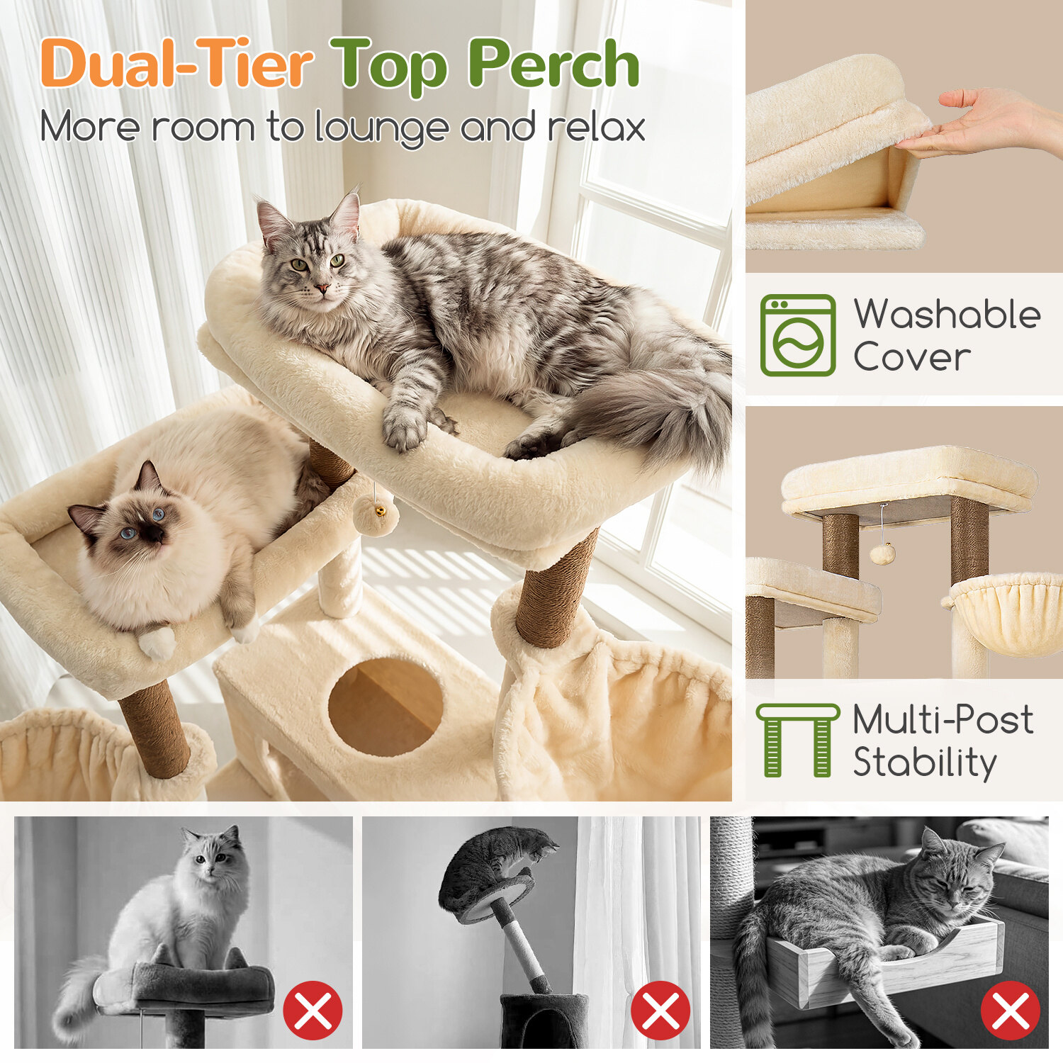 globlazer-f-series-f81e-arbre-chat-beige-81-pouces-xxl image 3