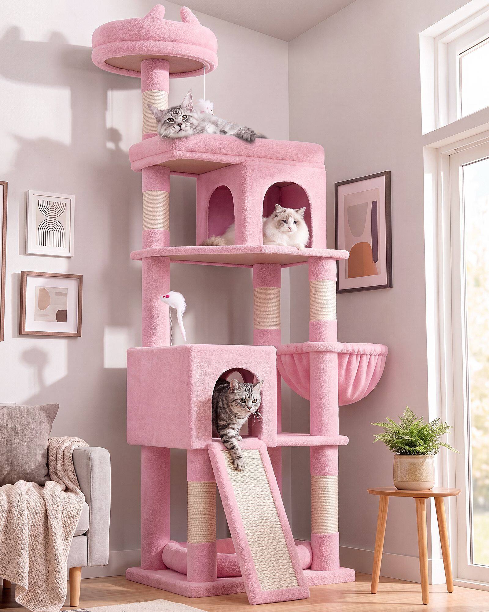 globlazer-s-series-s72-arbre-chat-72-pouces-rose-robuste image 1