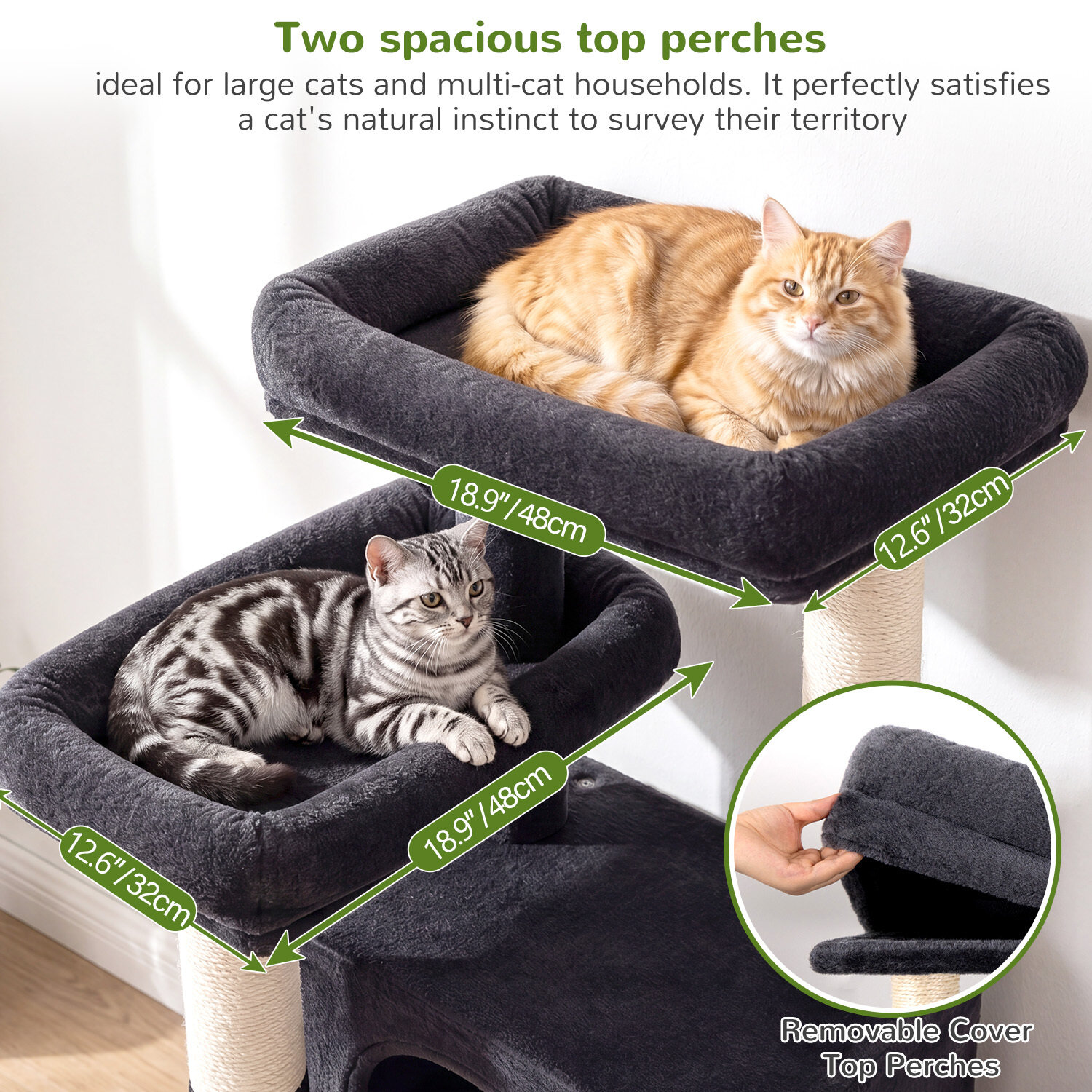 globlazer-f-series-f75b-arbre-chat-gris-fonc-75-pouces-haut image 4