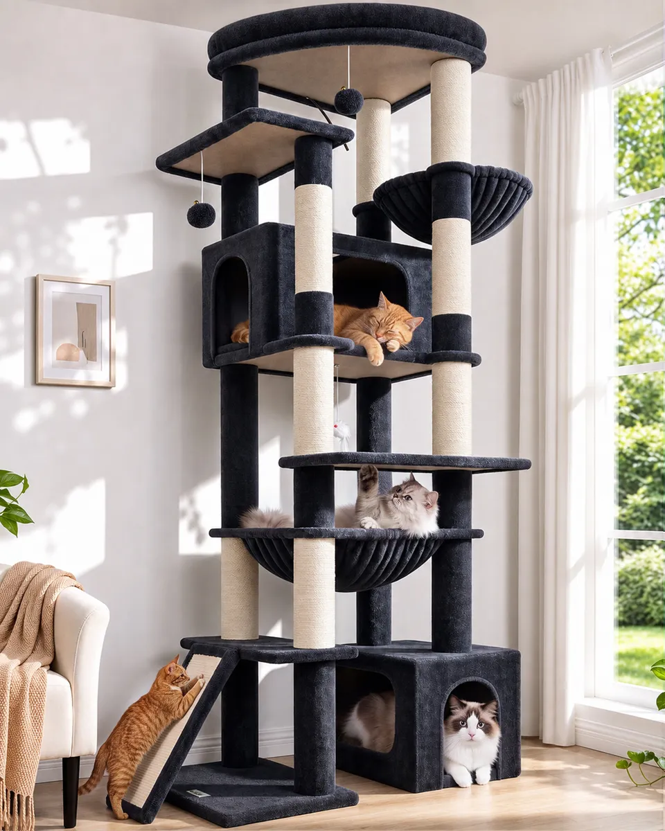 globlazer-f76e-arbre-chat-gris-fonc-193-cm image 1