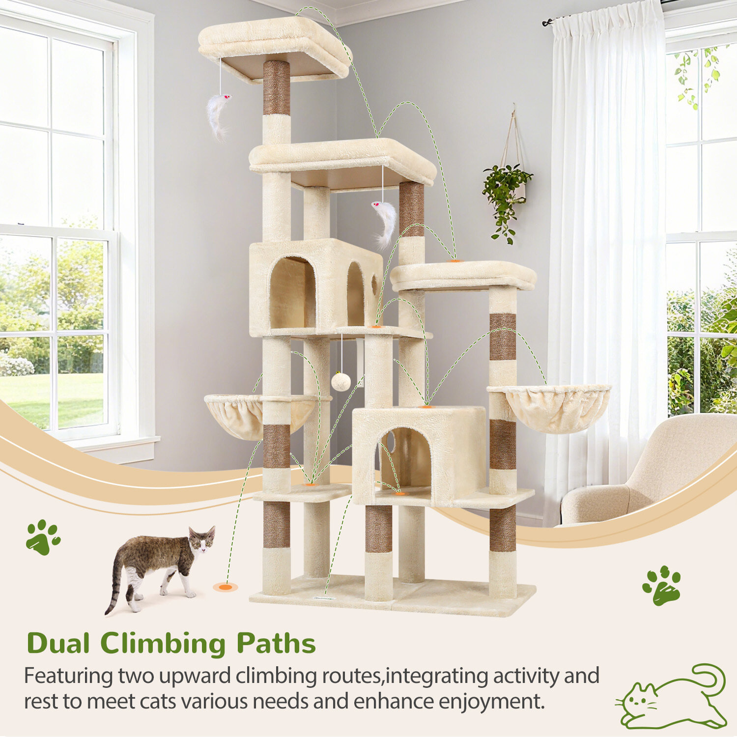 globlazer-f-series-f74f-arbre-chat-beige-74-pouces-stable image 7