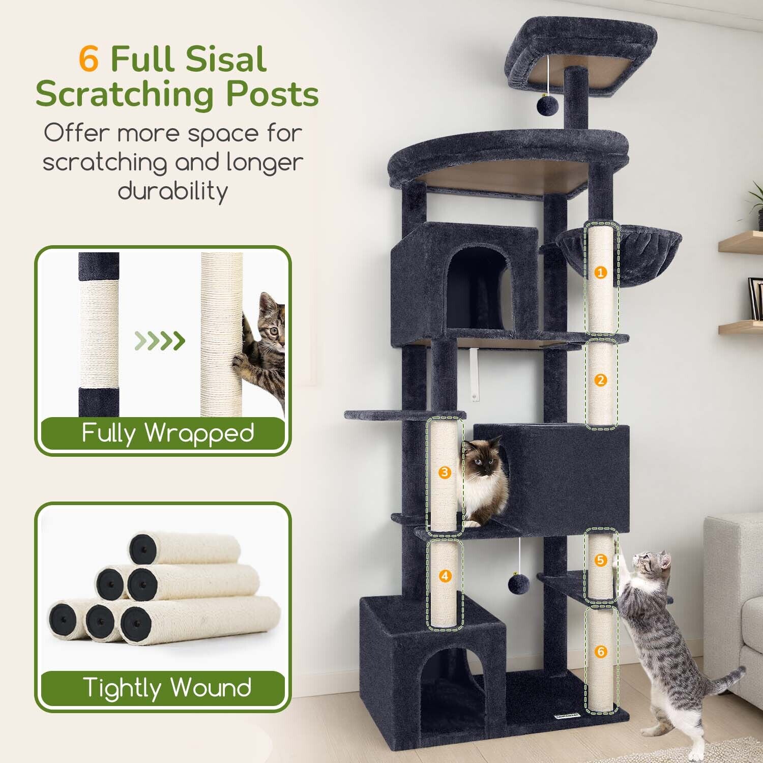 globlazer-s-series-s80-arbre-chat-large-gris-fonc-80-pouces image 4