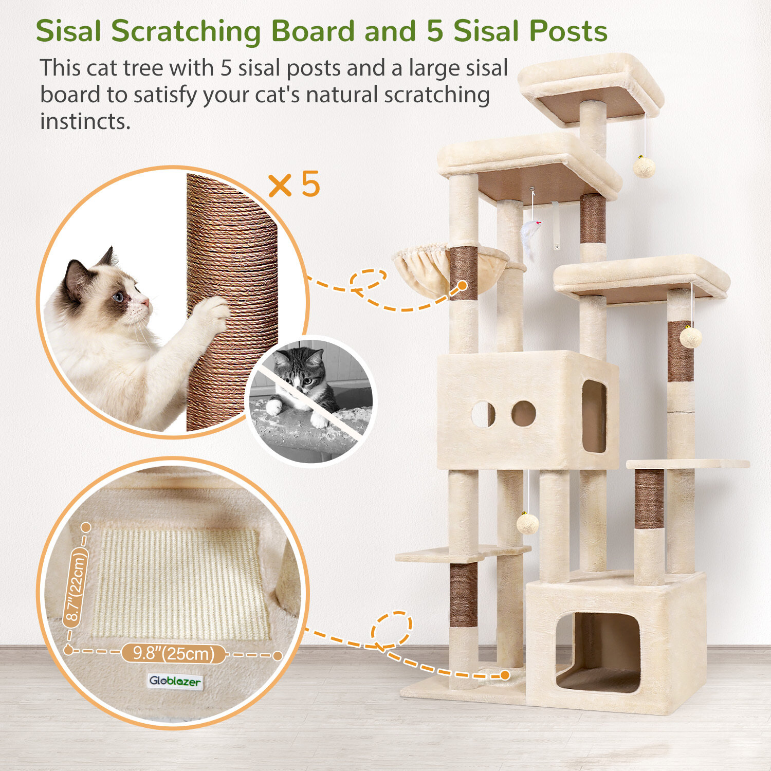 globlazer-f80e-arbre-chat-203-cm-beige-grand-chat image 5