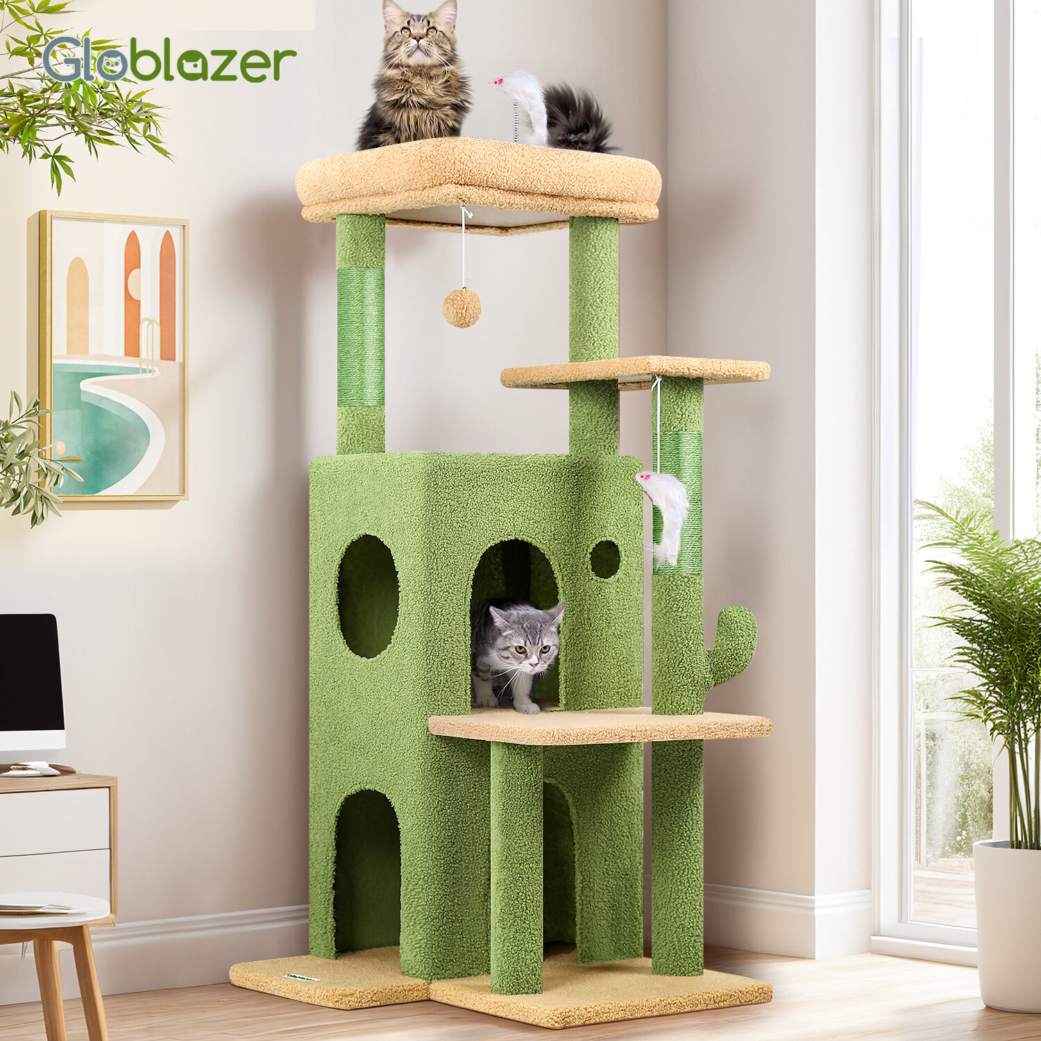 globlazer-f-series-fc50-arbre-chat-grand-chat-vert-127-cm image 8