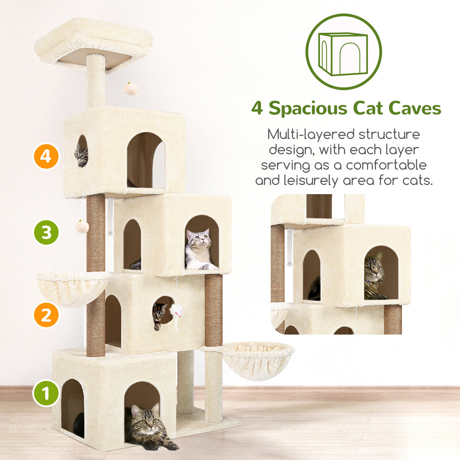 globlazer-f-series-f70c-arbre-chat-beige-178-cm image 3