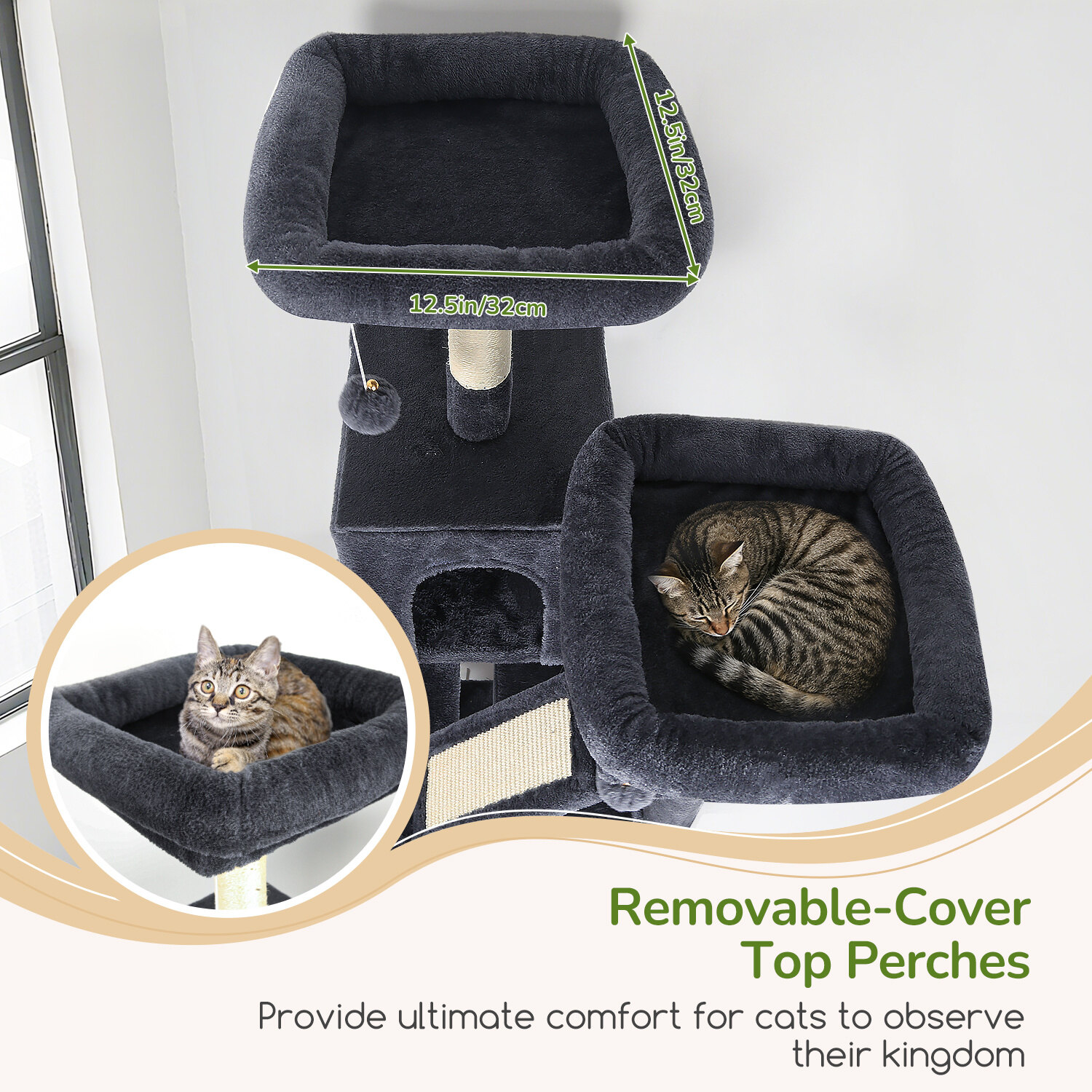 globlazer-f-series-f74d-arbre-chat-gris-fonc-74-pouces image 3