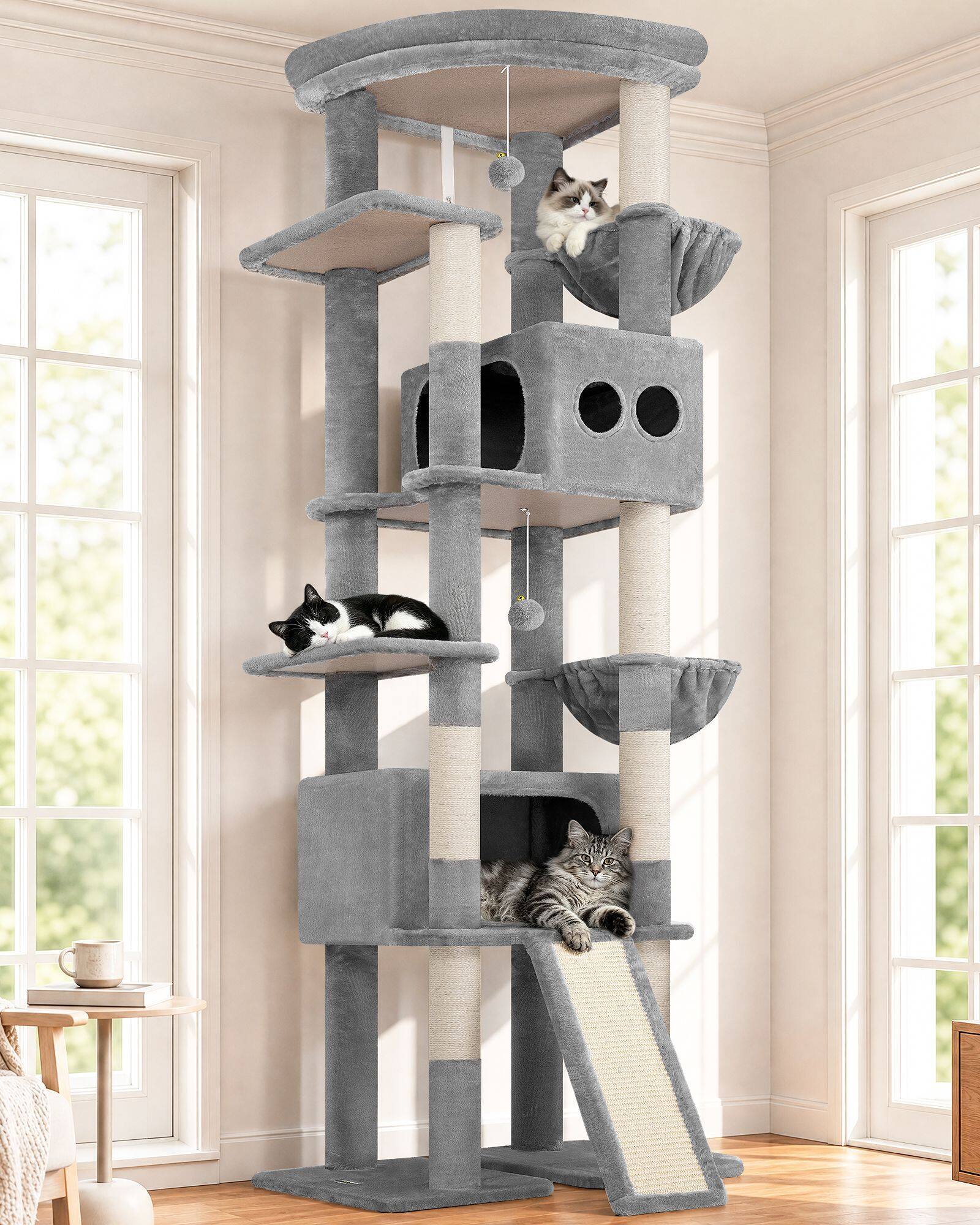 globlazer-s84e-arbre-chat-grand-gris-clair-213-cm image 1