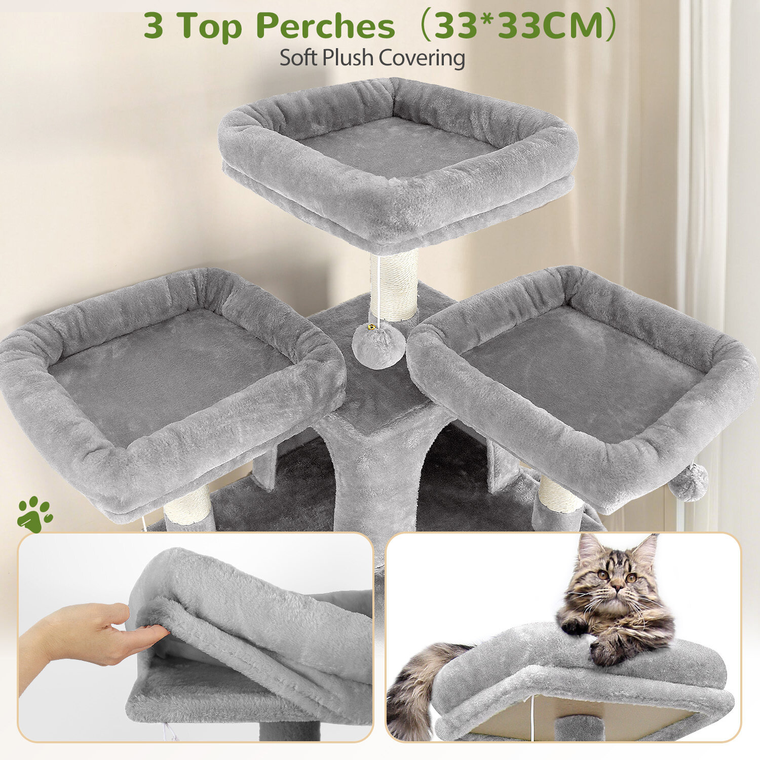 globlazer-f68b-arbre-chat-173-cm-gris-clair image 3