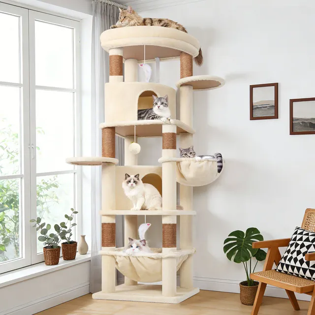 globlazer-c68-arbre-chat-beige-68-pouces-grands-chats image 1