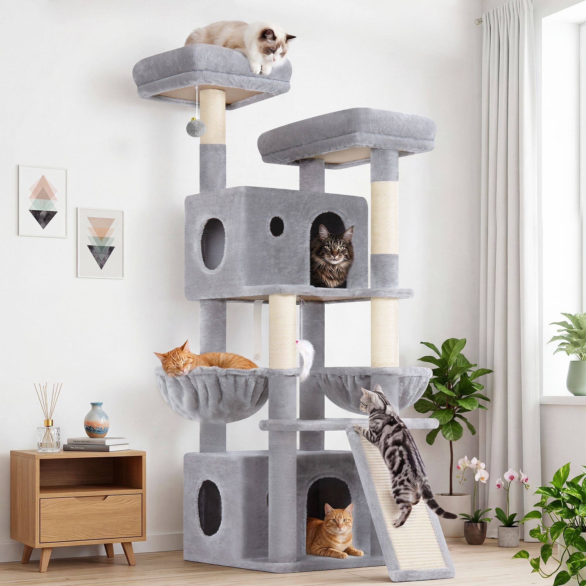 globlazer-f64b-f-series-arbre-chat-gris-clair-163-cm image 1