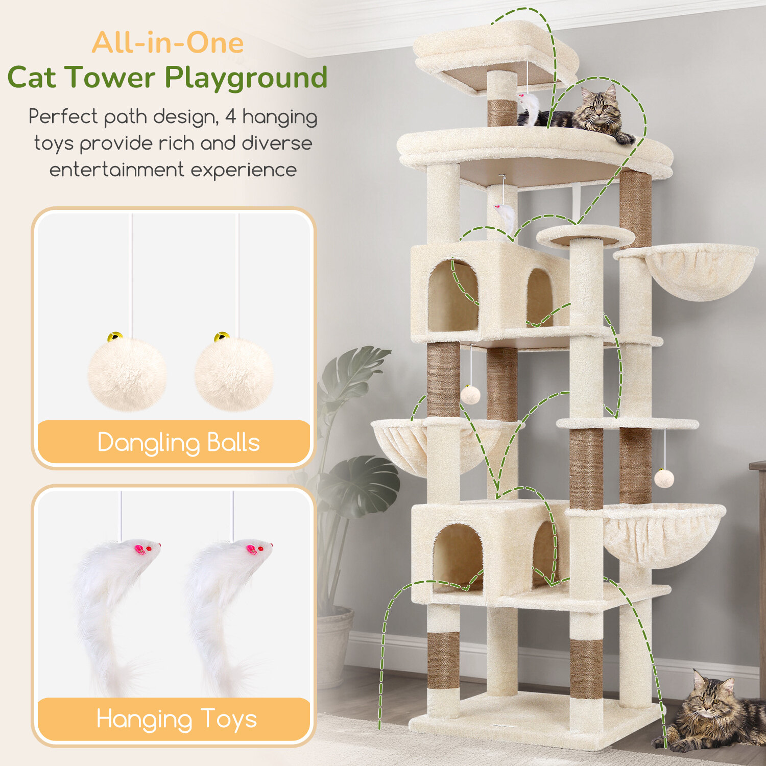 globlazer-s82-arbre-chat-beige-82-pouces-robuste image 6