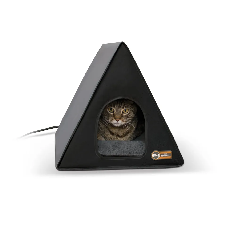 k-h-thermo-a-frame-niche-chat-chauffante-ext-rieur-gris-noir-20w image 1