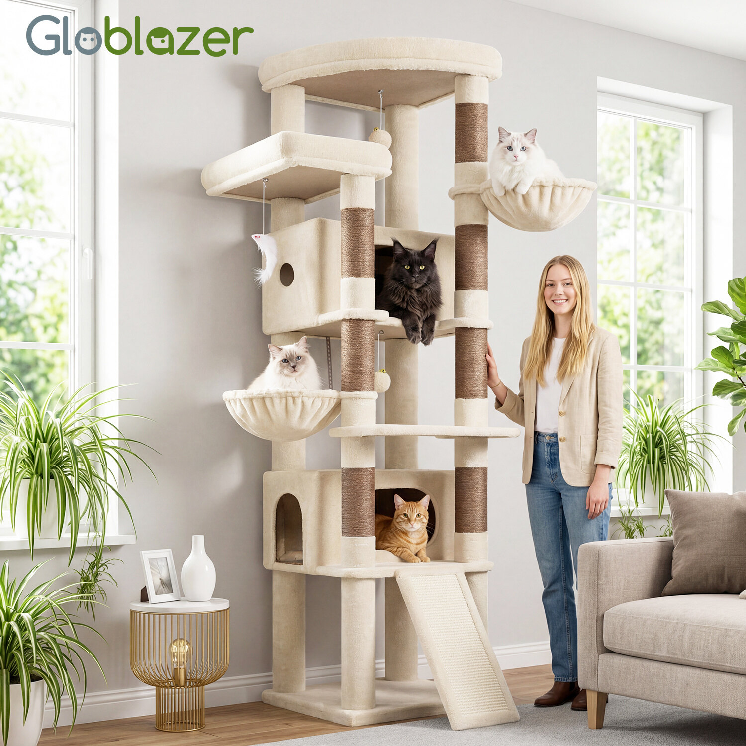globlazer-s-series-s80c-arbre-chat-beige-80-pouces-grand image 8