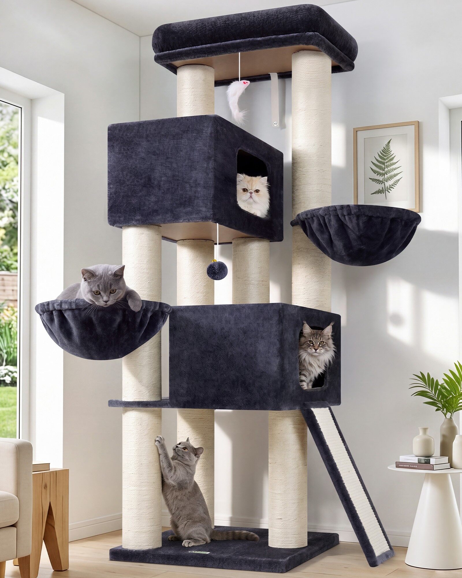 globlazer-s-series-s67-arbre-chat-griffoir-pais-gris-170cm image 1