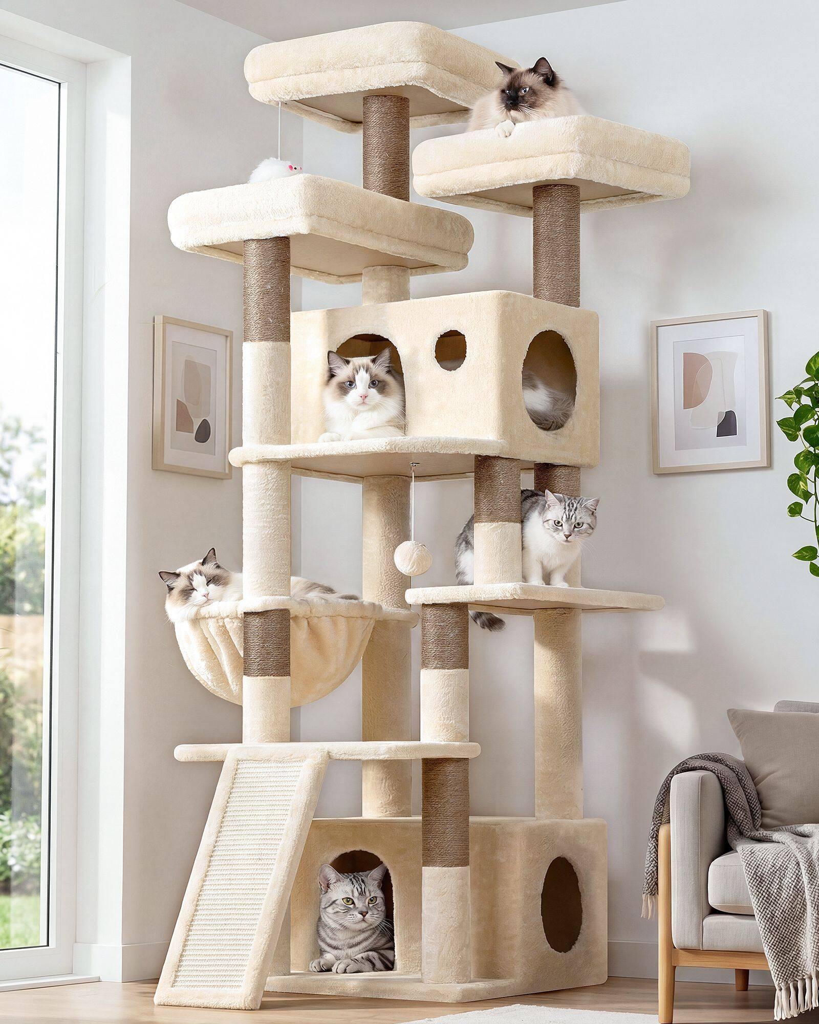 globlazer-f-series-f73c-arbre-chat-beige-185-cm image 1