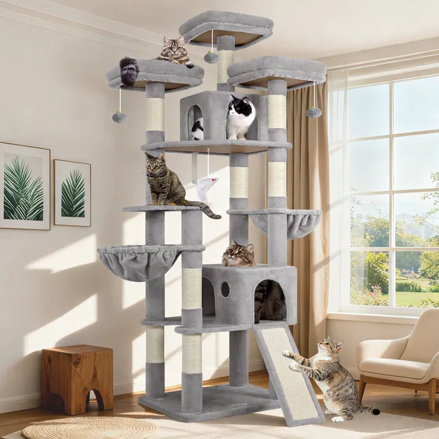 globlazer-f83d-arbre-chat-83-pouces-gris-clair-xxl image 1