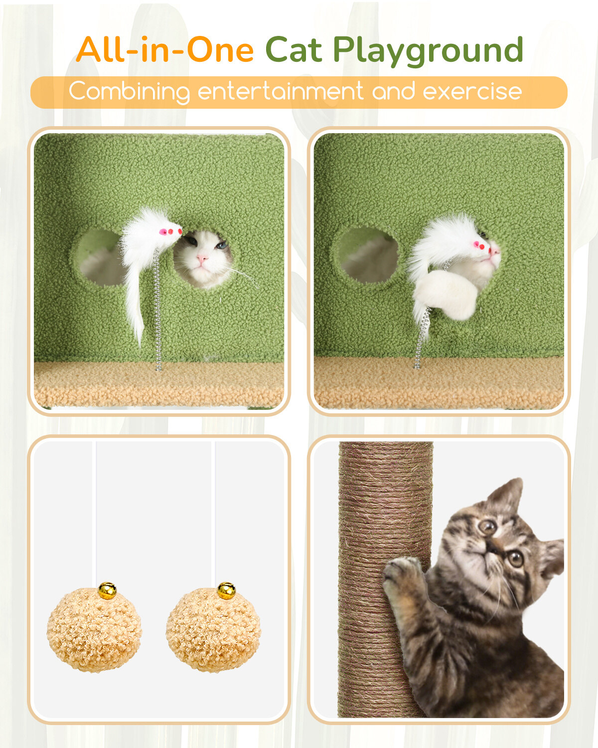 globlazer-s80b-arbre-chat-vert-cactus-80-pouces image 6