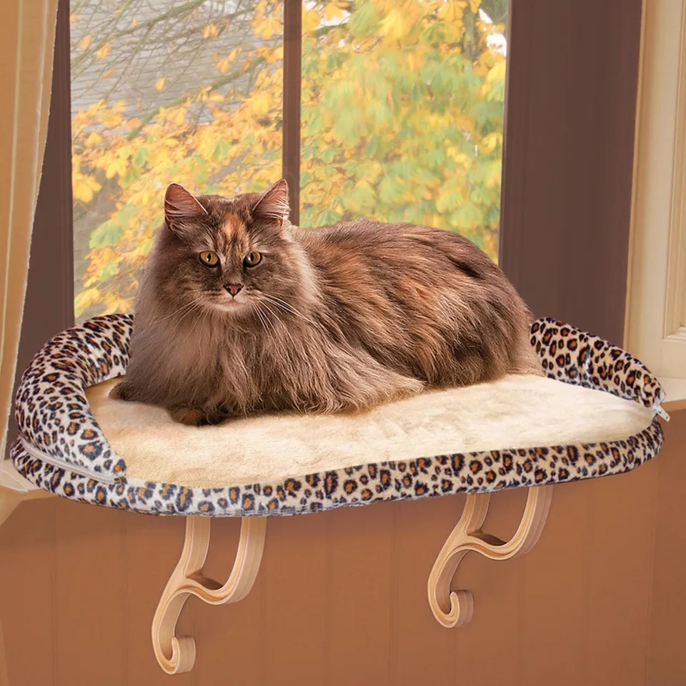 k-h-deluxe-kitty-sill-hamac-chat-fen-tre-l-opard-bolster image 1