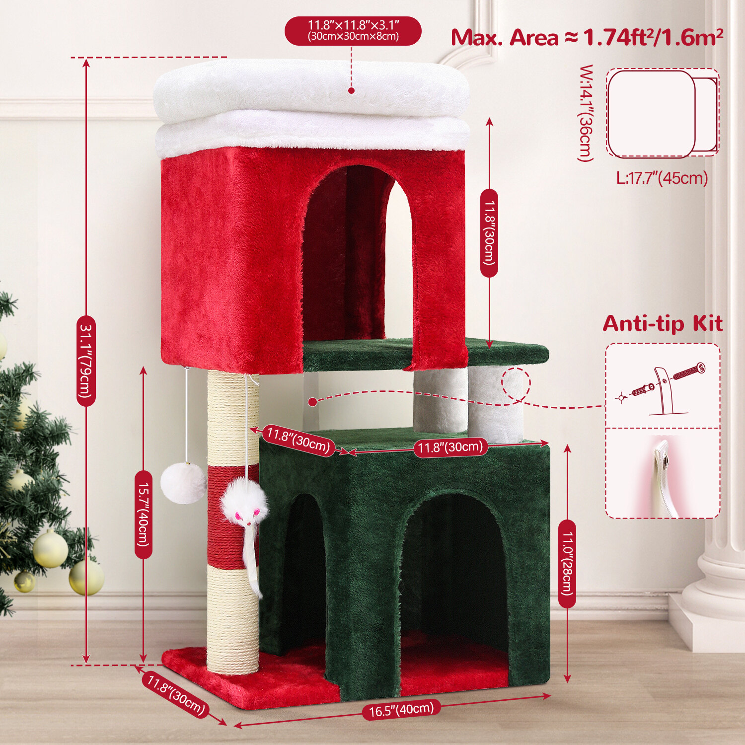 globlazer-f31-arbre-chat-31-pouces-compact-appartement image 7