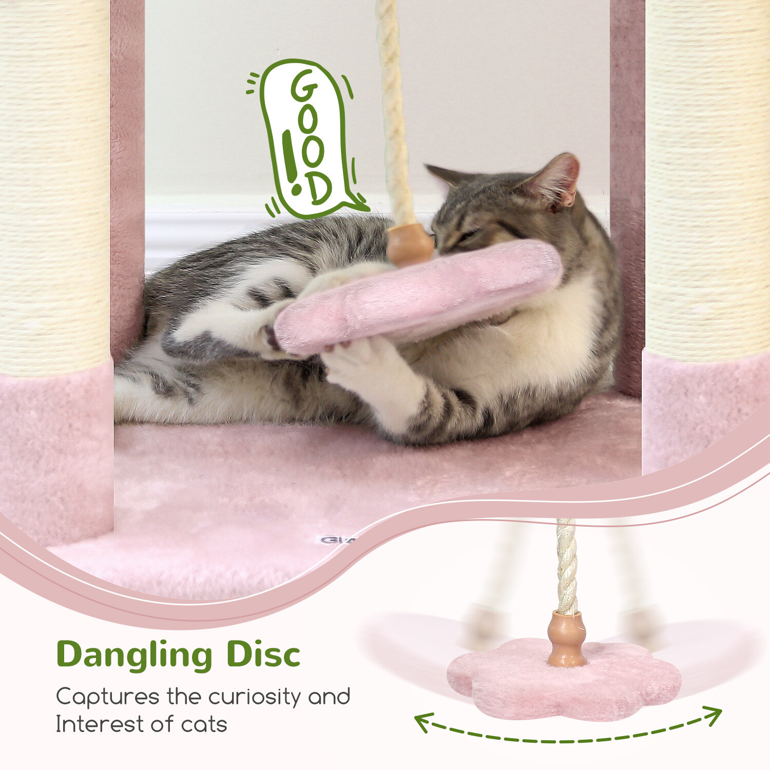 globlazer-f-series-f70b-arbre-chat-rose-70-pouces-haut image 4