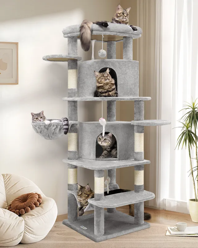 globlazer-c66-arbre-chat-168-cm-gris-clair-panier image 1