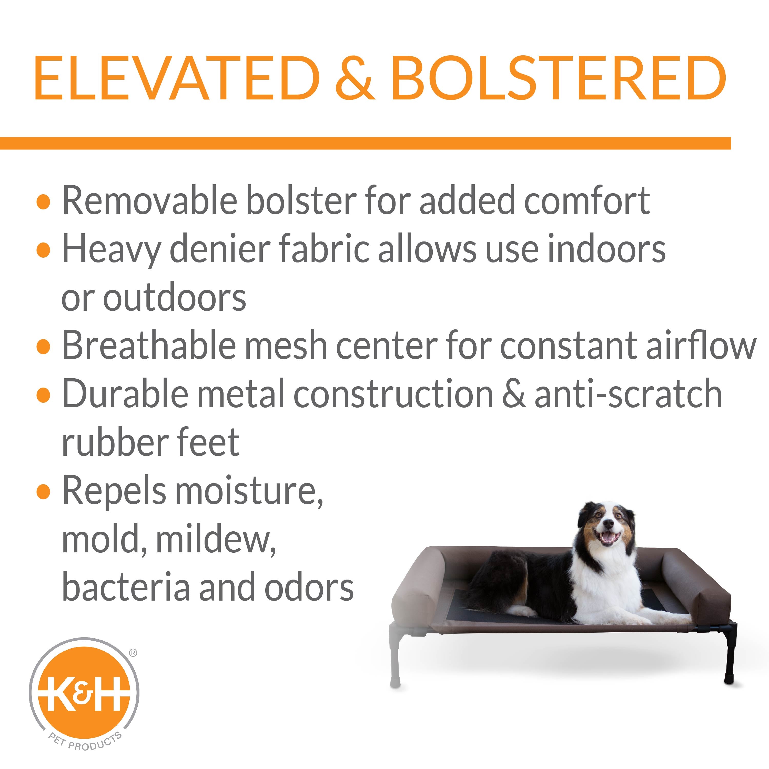 k-h-original-bolster-pet-cot-lit-chien-sur-lev-large-charcoal-imperm-able image 6