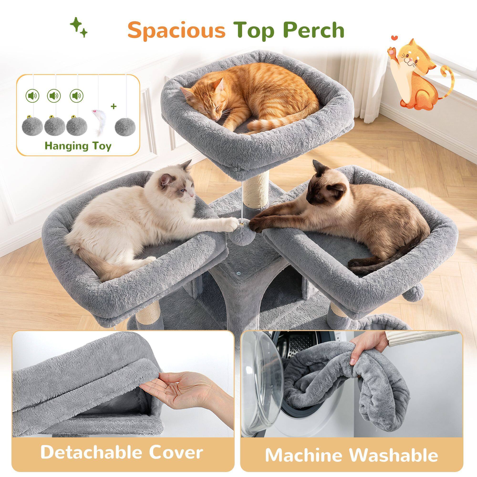 globlazer-f70h-arbre-chat-gris-clair-178-cm-xxl image 8