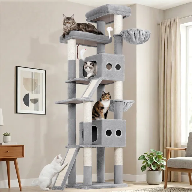 globlazer-s83f-arbre-chat-gris-clair-211-cm-grand-chat image 1